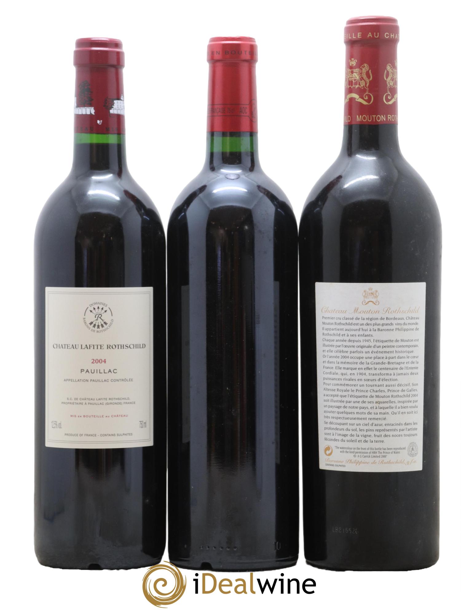 Caisse Collection Duclot 2004 Mouton Lafite Margaux Mission Haut Brion Petrus Cheval Blanc Haut Brion Yquem Latour 2004 - Lot de 9 bouteilles - 2