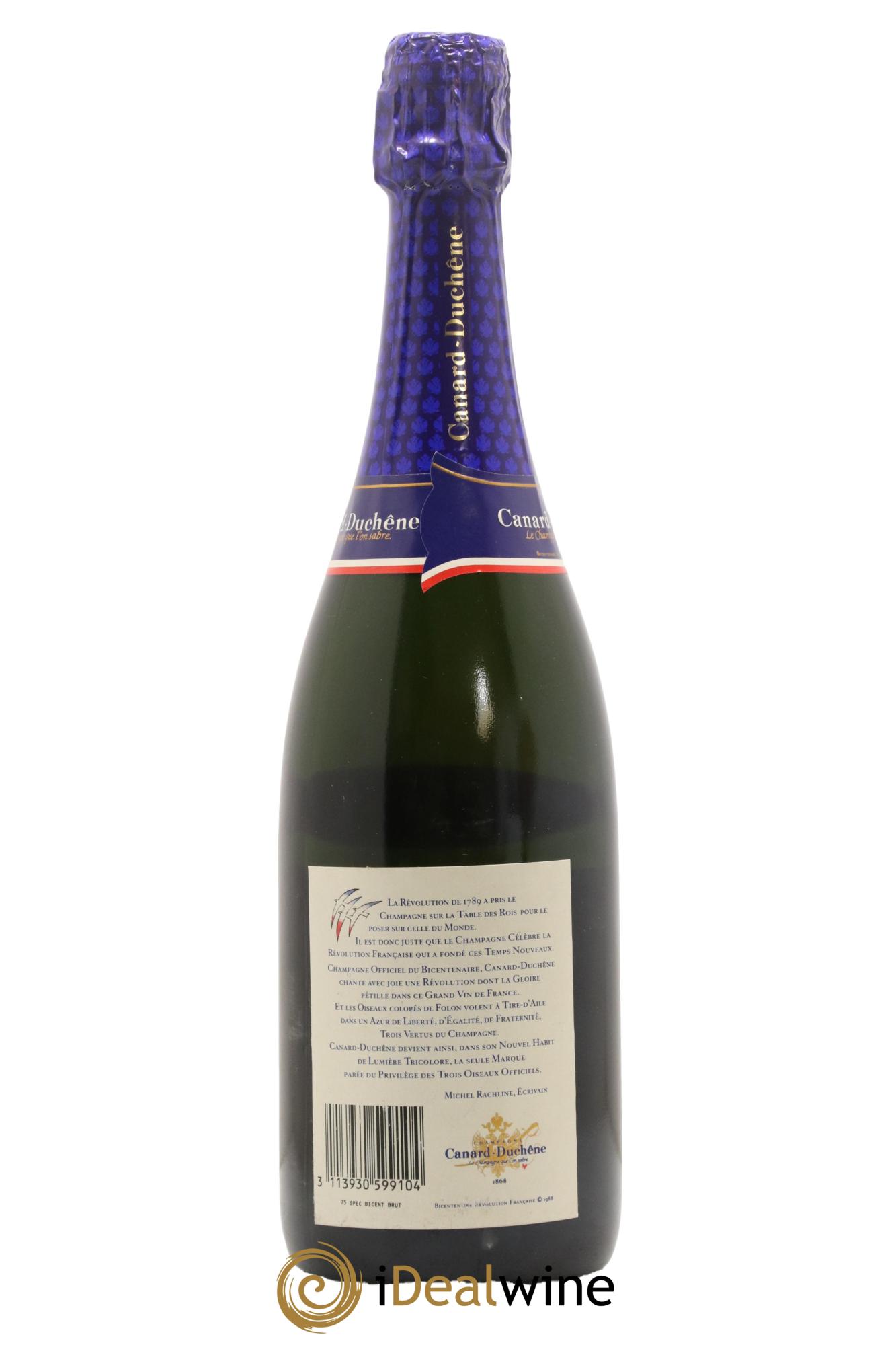 Champagne Cuvée Spéciale Bicentenaire de la Révolution Française Maison Canard Duchêne - Lot de 1 bouteille - 1