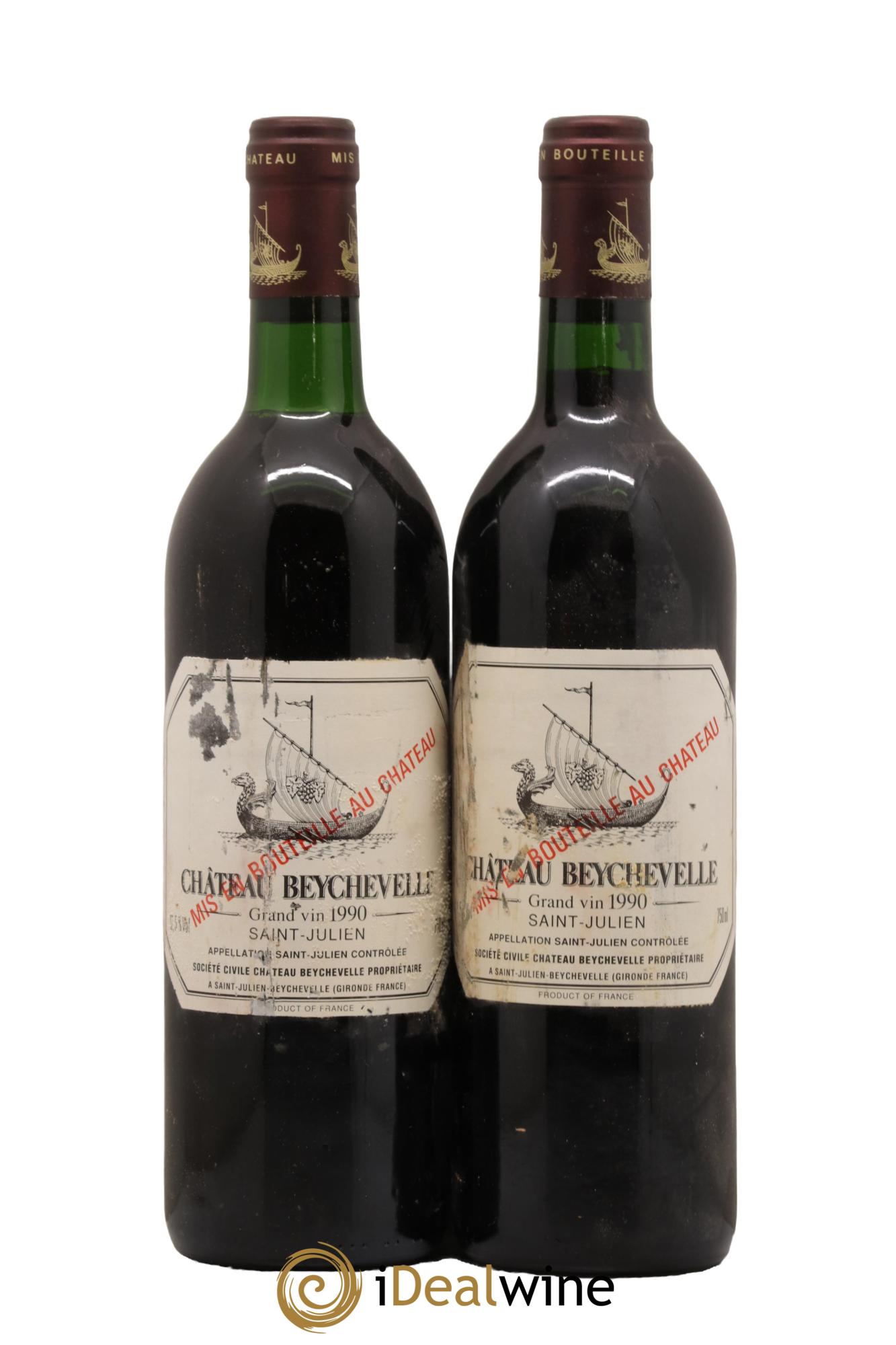 Château Beychevelle 4ème Grand Cru Classé 1990 - Lot de 2 bouteilles - 0
