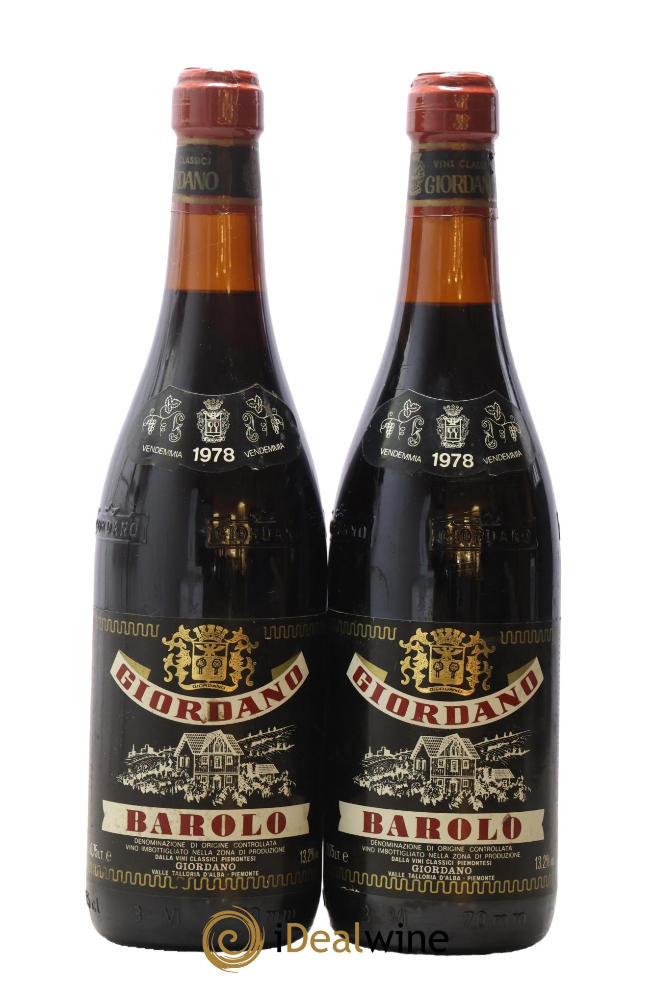 Barolo DOC Giordano 1978 - Lot de 2 bouteilles - 0