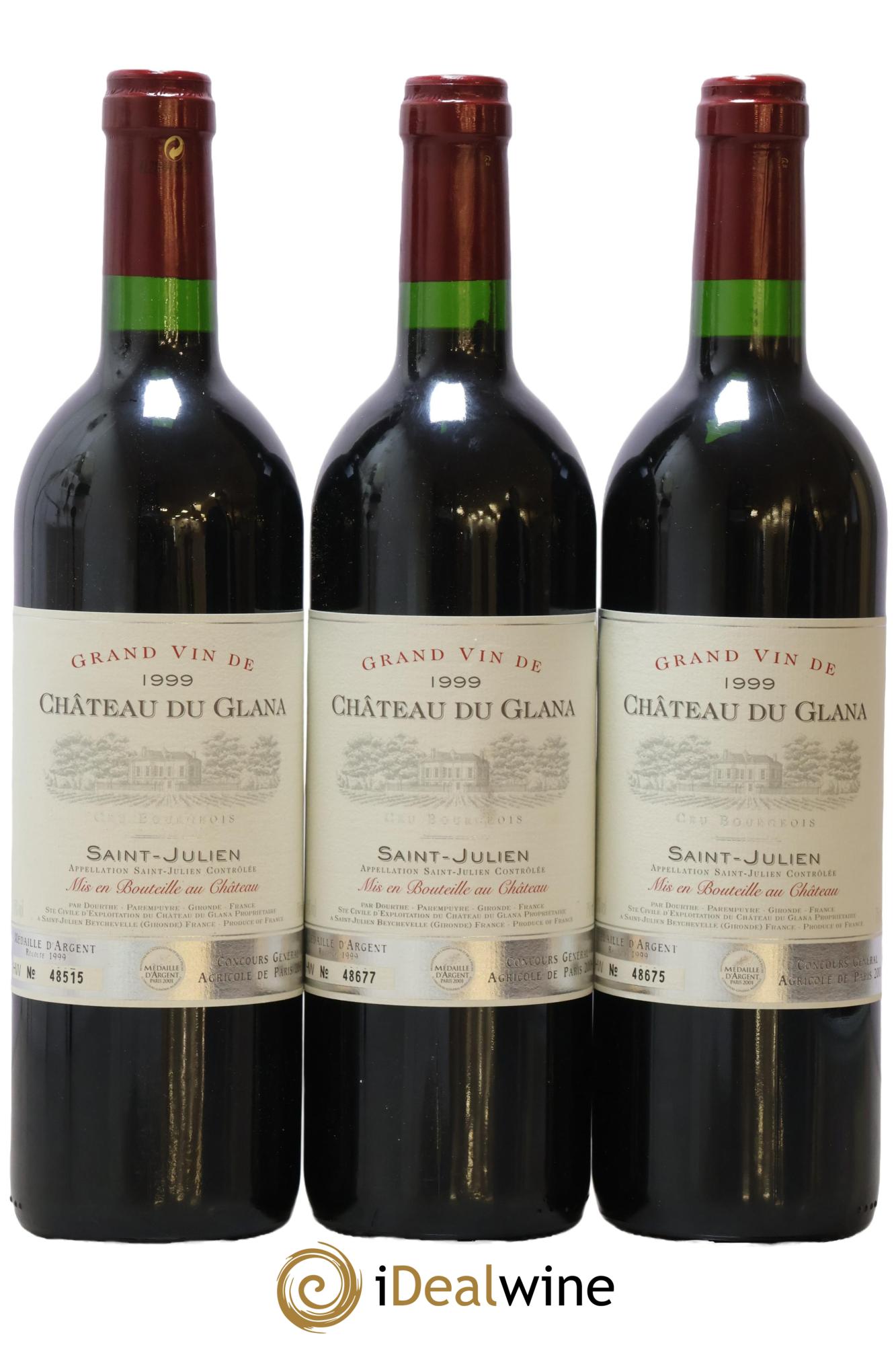 Château du Glana 1999 - Lot of 3 bottles - 0