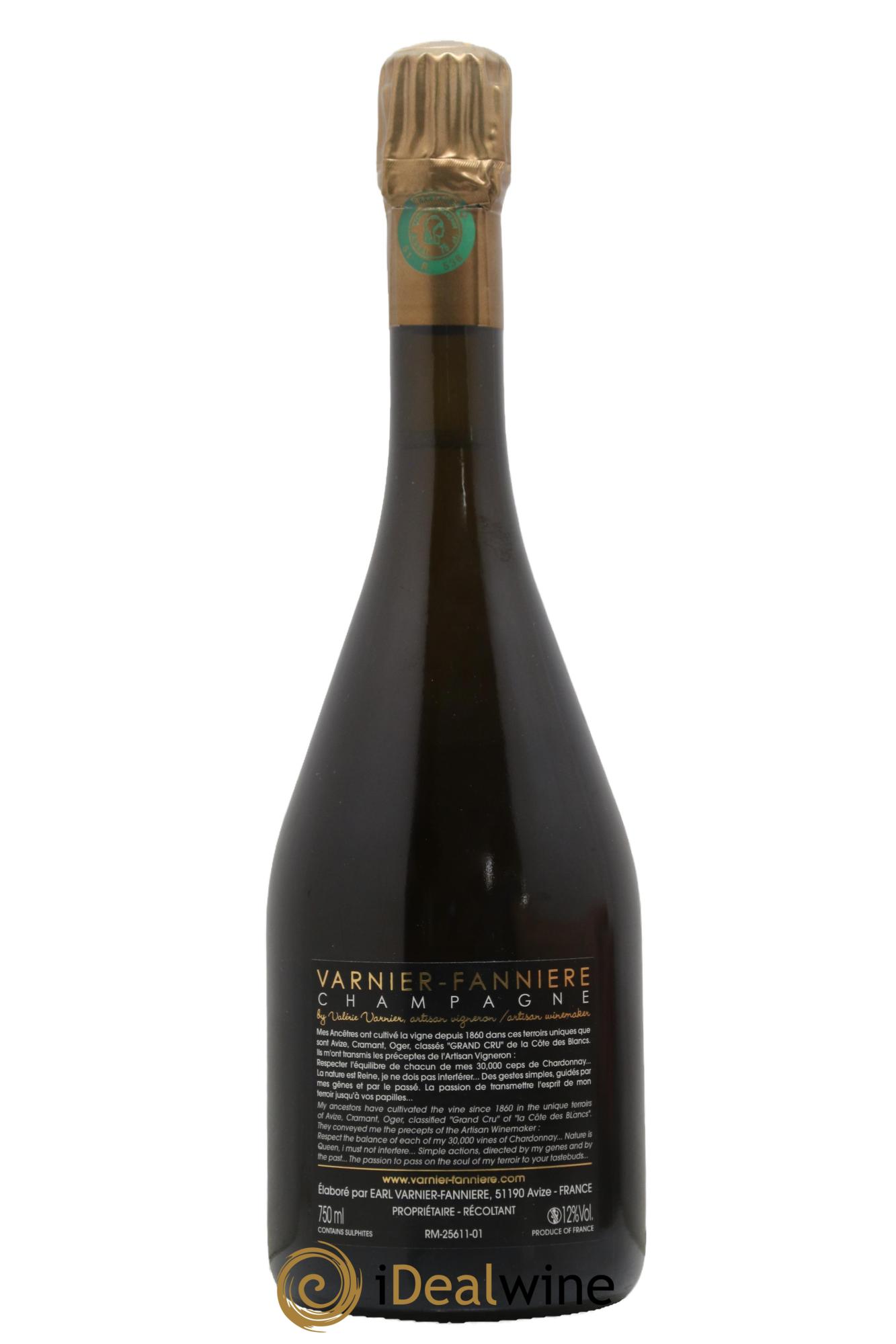 Champagne Brut Grand Cru Grand Vintage Maison Varnier Fanniere 2015 - Lot de 1 bouteille - 1