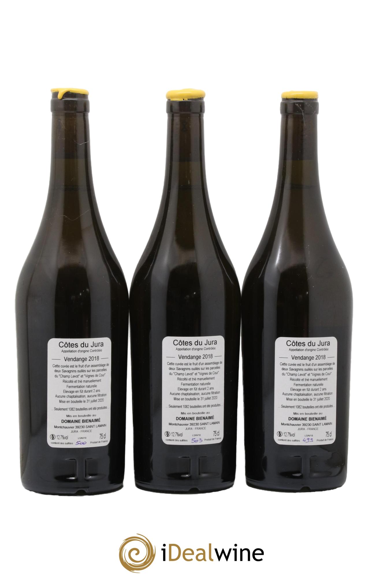 Côtes du Jura Savagnin Bruno Bienaimé 2018 - Lot de 3 bouteilles - 1