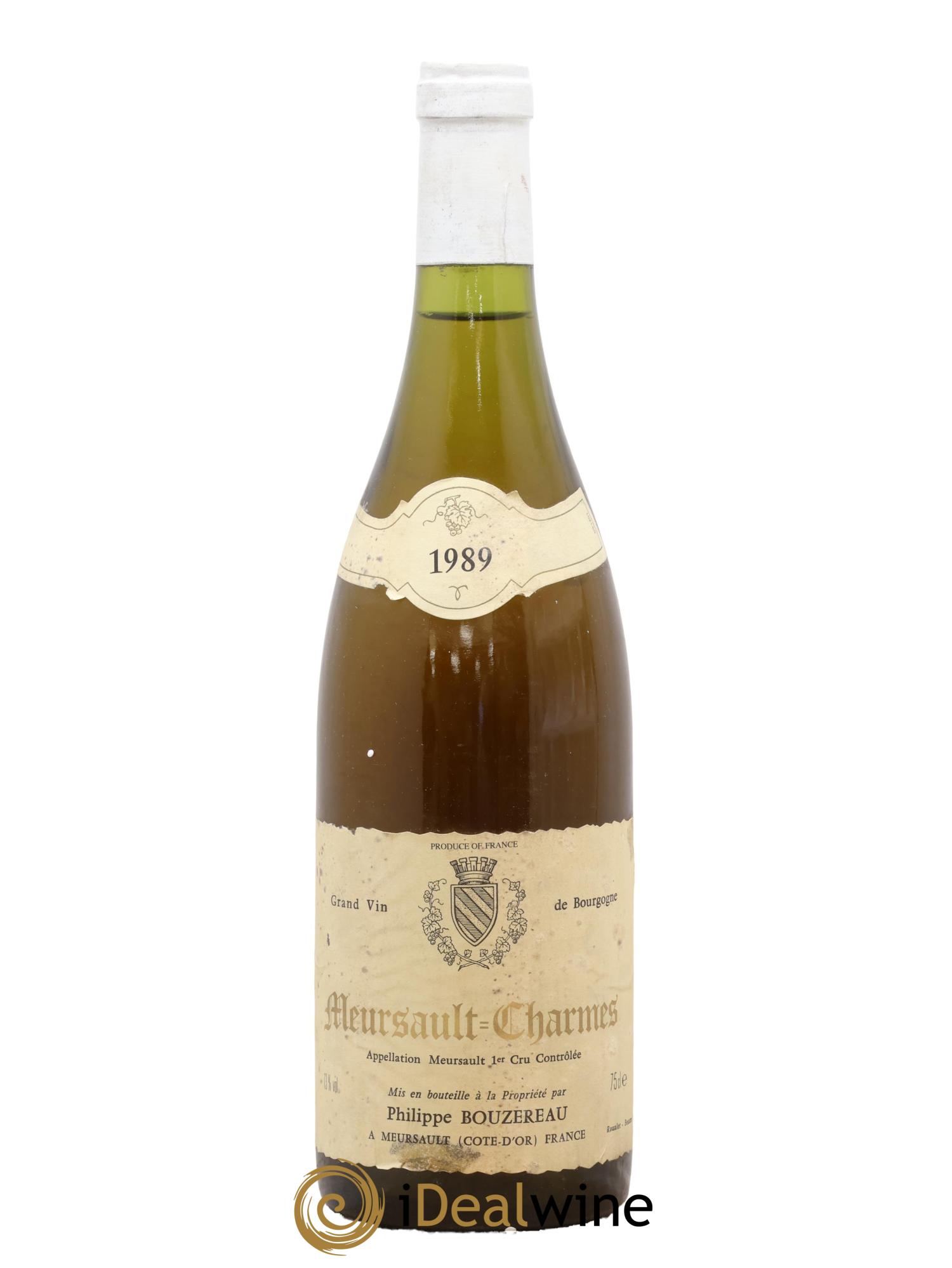 Meursault 1er Cru Charmes P. Bouzereau 1989 - Lot de 1 bouteille - 0