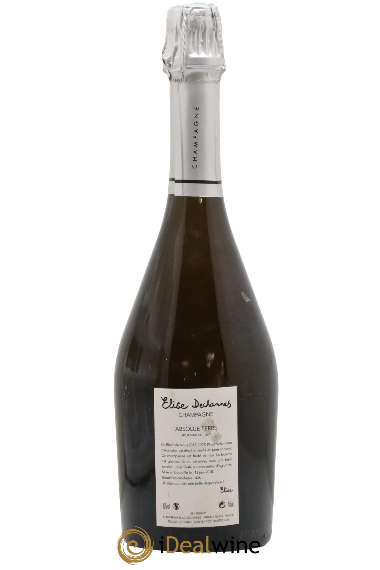 Absolue Terre Blanc de Noirs Brut Nature Elise Dechannes (Domaine) 2017 - Lot de 1 bouteille - 1