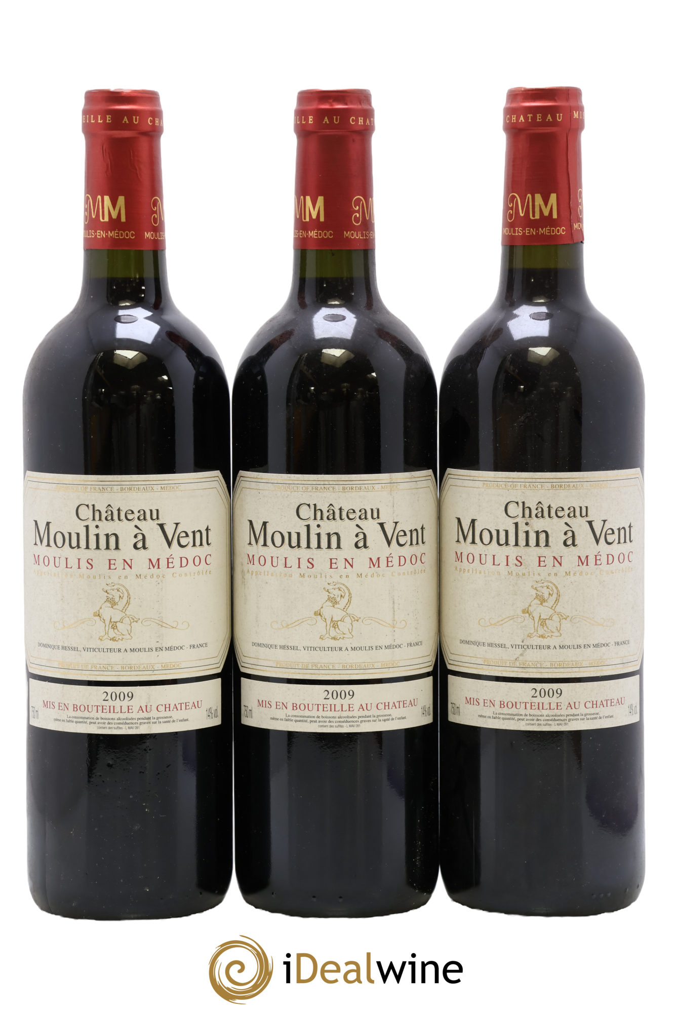 Château Moulin à Vent Cru Bourgeois 2009 - Lot de 3 bouteilles - 0