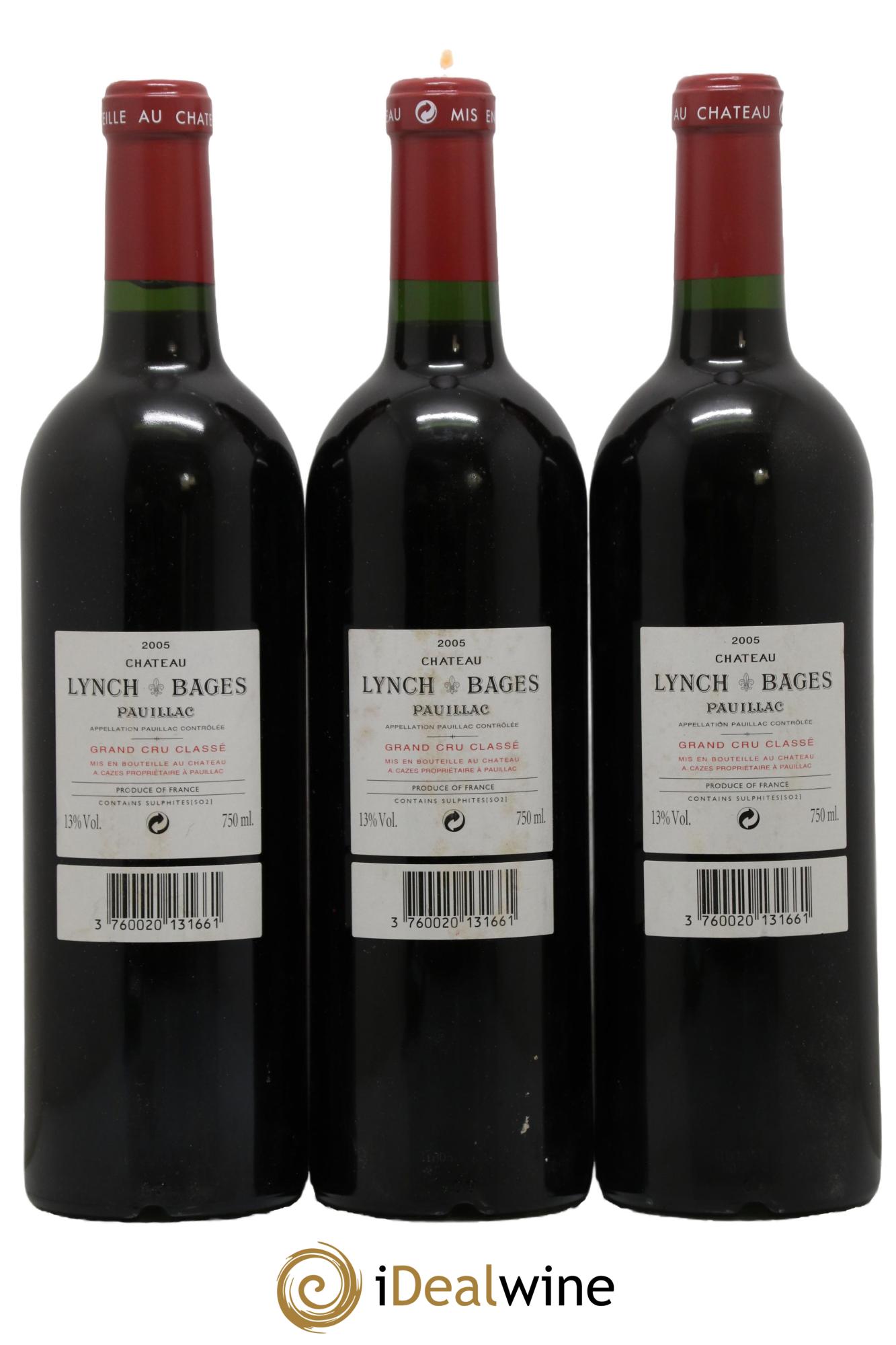 Château Lynch Bages 5ème Grand Cru Classé 2005 - Lotto di 3 bottiglie - 1