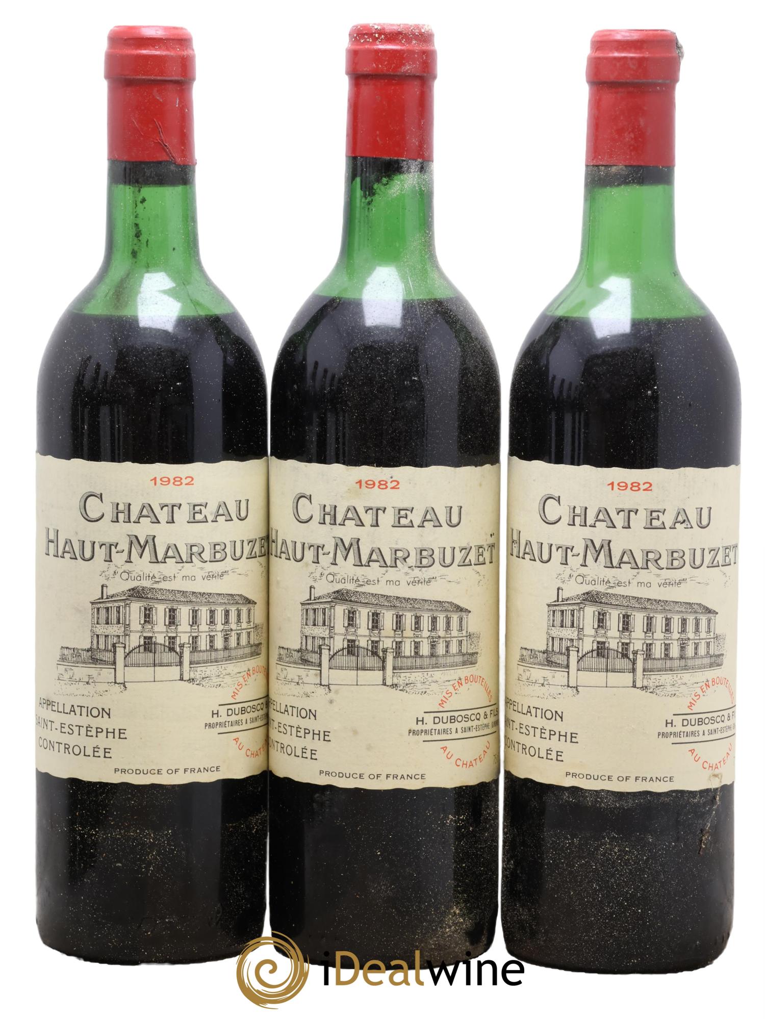 Château Haut Marbuzet 1982 - Lot of 3 bottles - 0