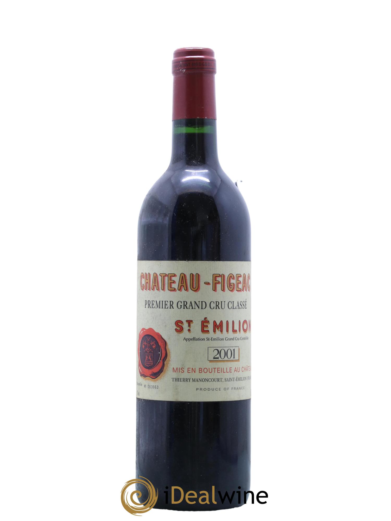 Château Figeac 1er Grand Cru Classé A 2001 - Lot de 1 bouteille - 0