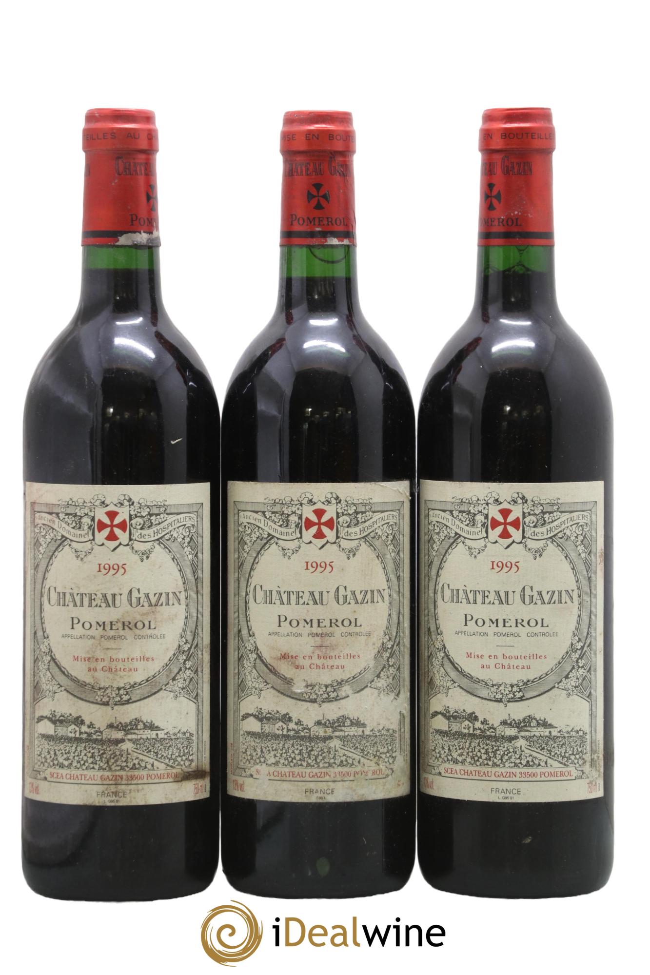Château Gazin 1995 - Lotto di 3 bottiglie - 0