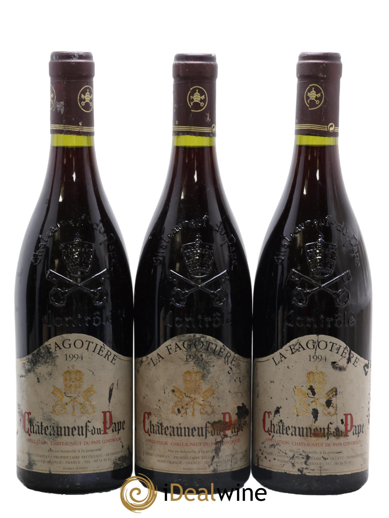 Châteauneuf-du-Pape Domaine De La Fagotière 1994 - Lot de 3 bouteilles - 0