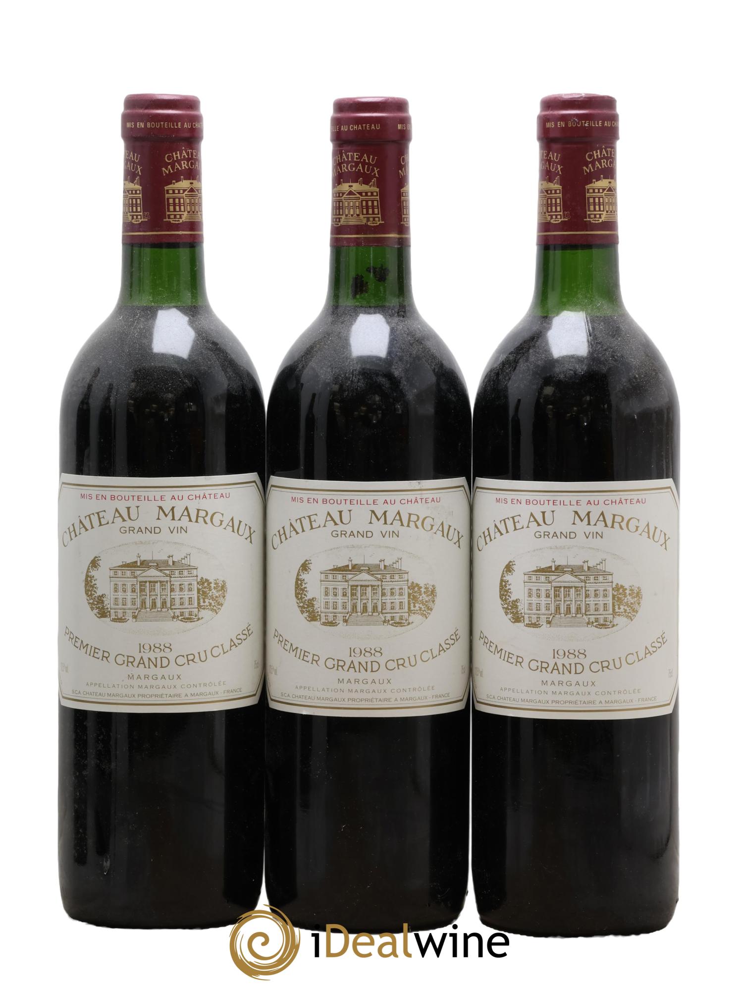 Château Margaux 1er Grand Cru Classé 1988 - Lot of 3 bottles - 0