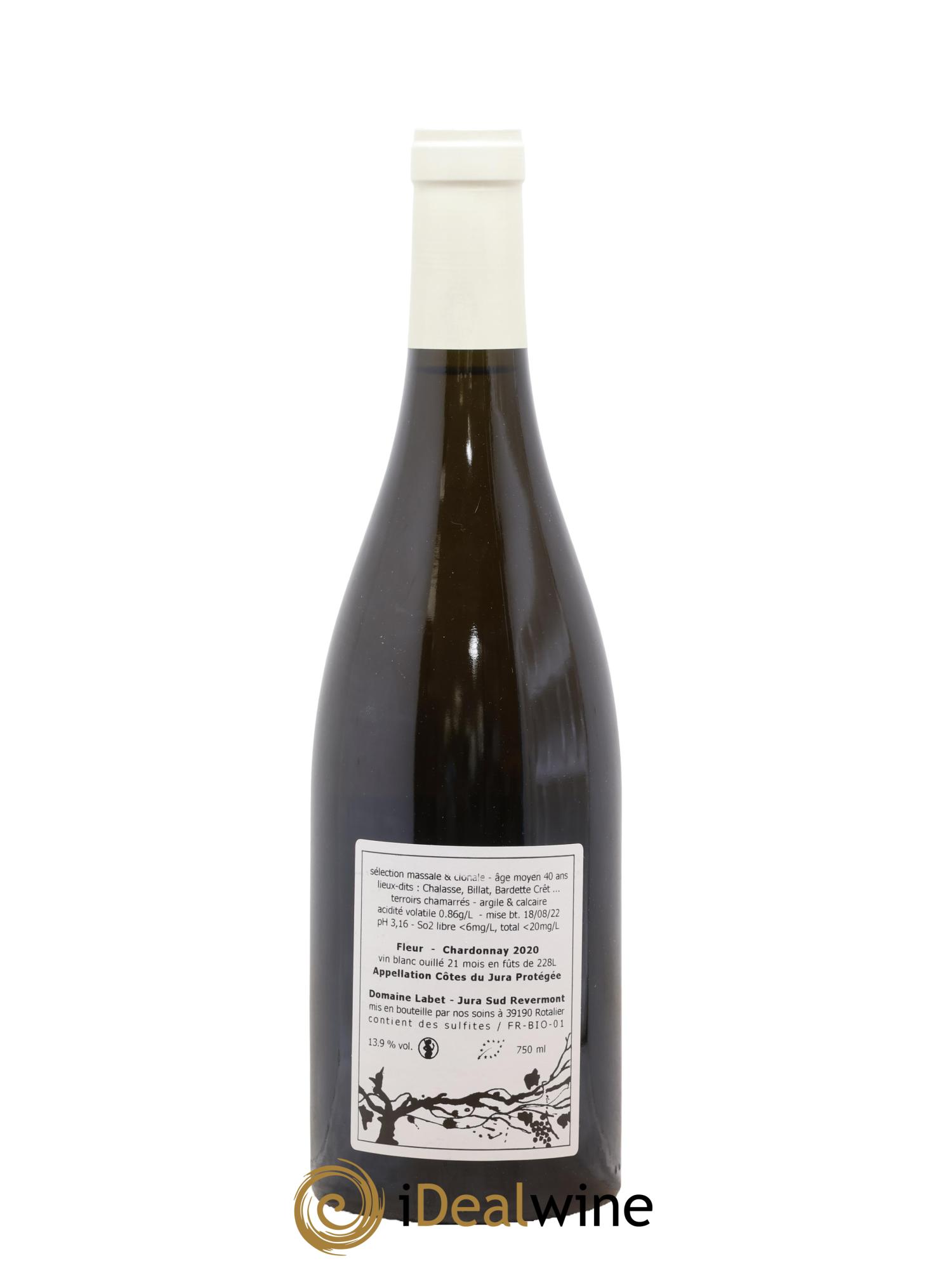 Côtes du Jura Chardonnay Fleur Romain - Julien - Charline Labet 2020 - Lot de 1 bouteille - 1