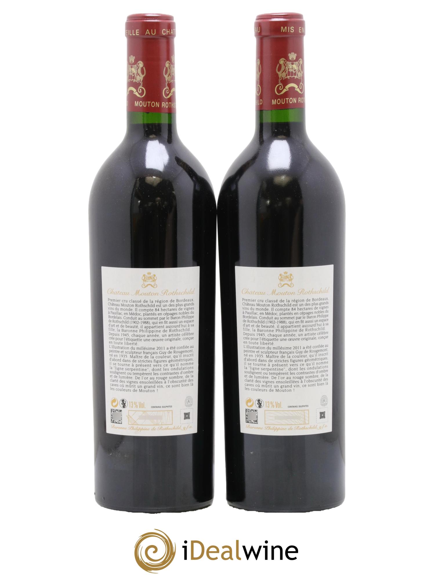 Château Mouton Rothschild 1er Grand Cru Classé 2011 - Lot de 2 bouteilles - 1