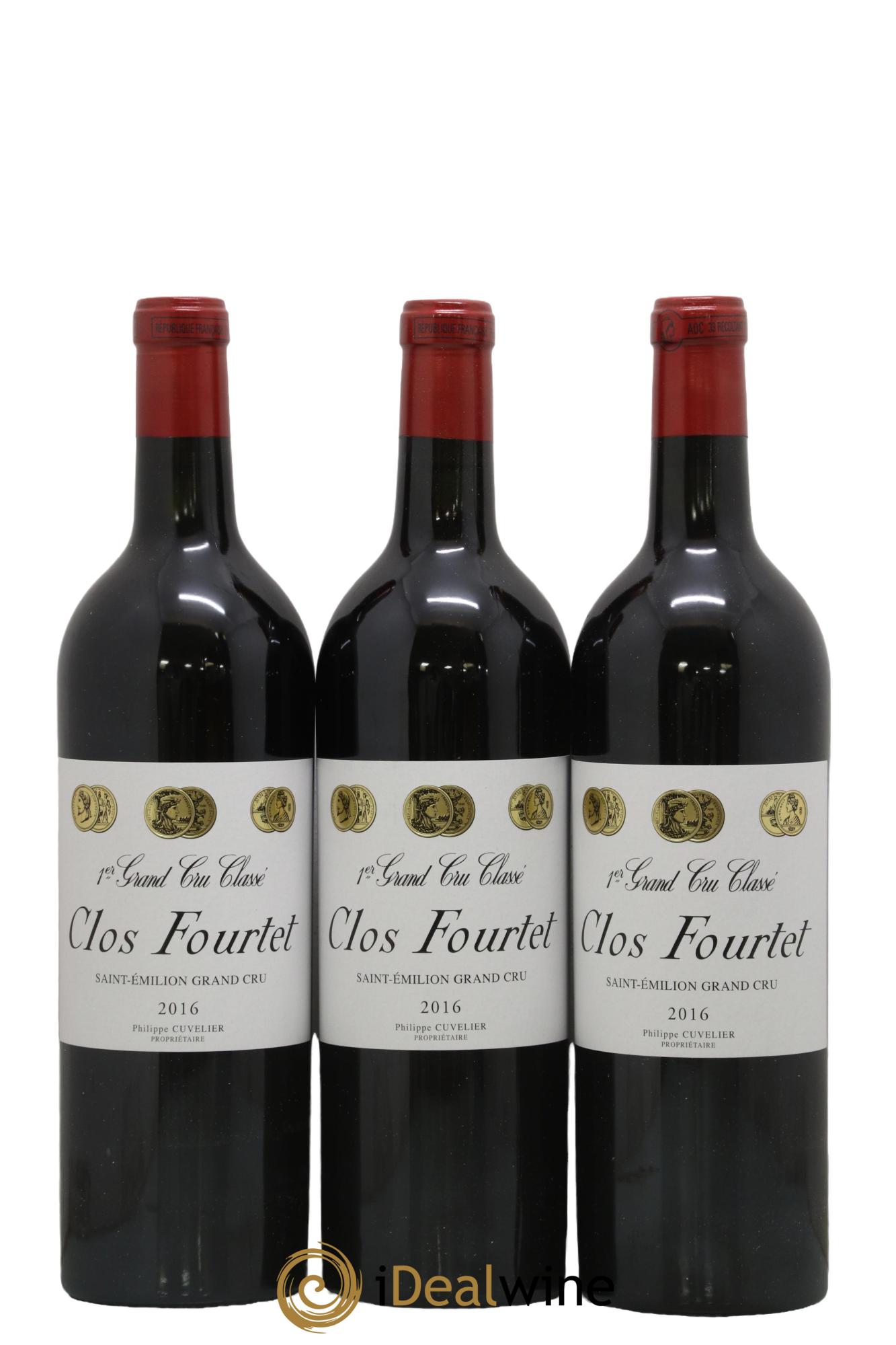 Clos Fourtet 1er Grand Cru Classé B 2016 - Lot of 3 bottles - 0