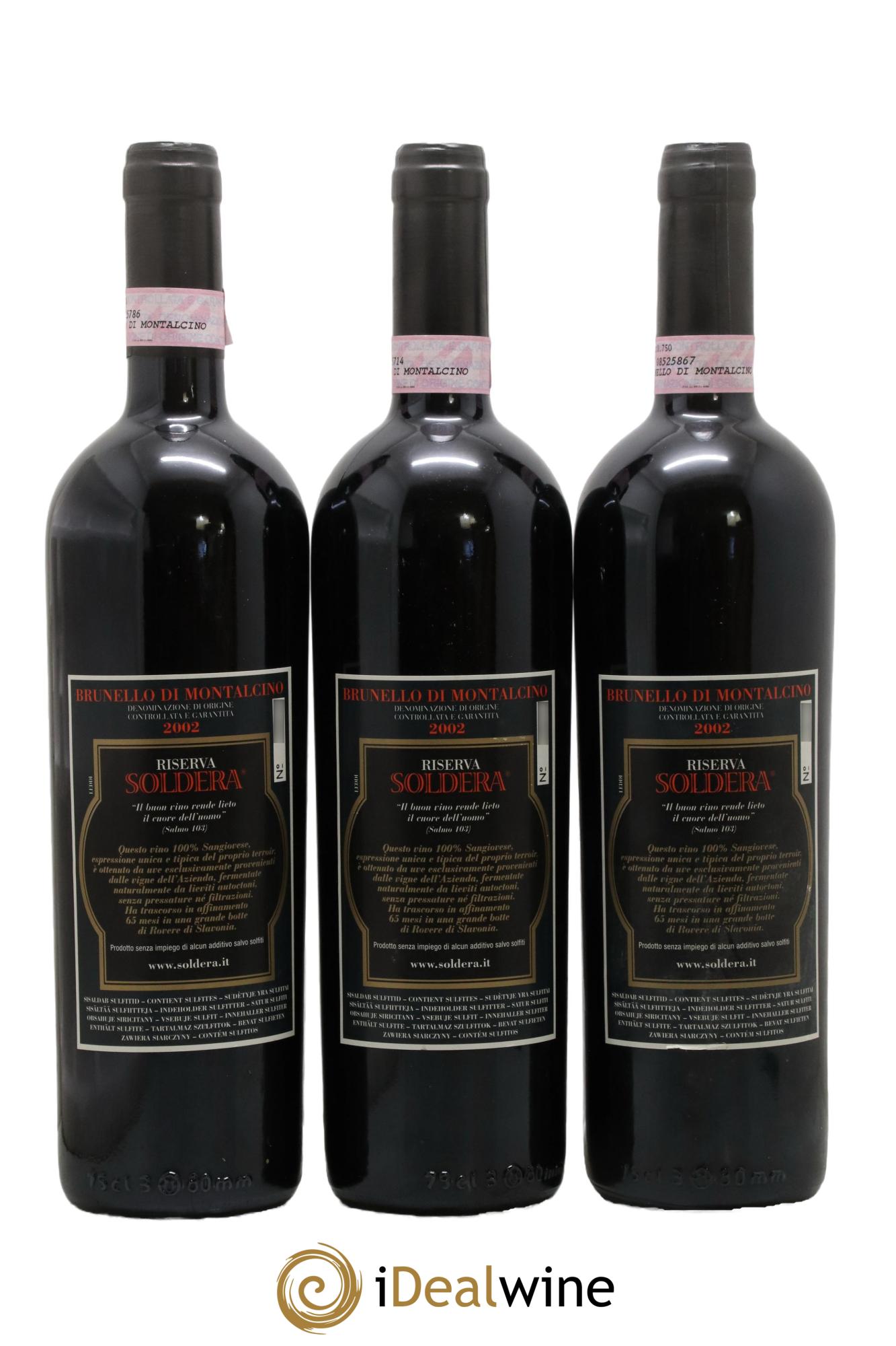 Brunello di Montalcino DOCG Riserva Soldera Case Basse - Gianfranco Soldera 2002 - Lotto di 3 bottiglie - 1