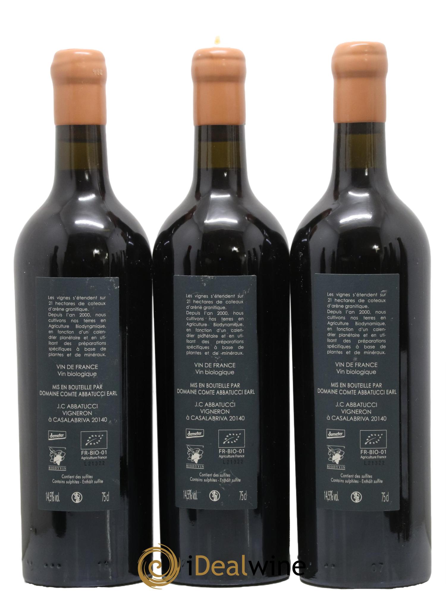 Vin de Corse Ministre Impérial Cuvée Collection Comte Abbatucci (Domaine) 2021 - Lot de 3 bouteilles - 1