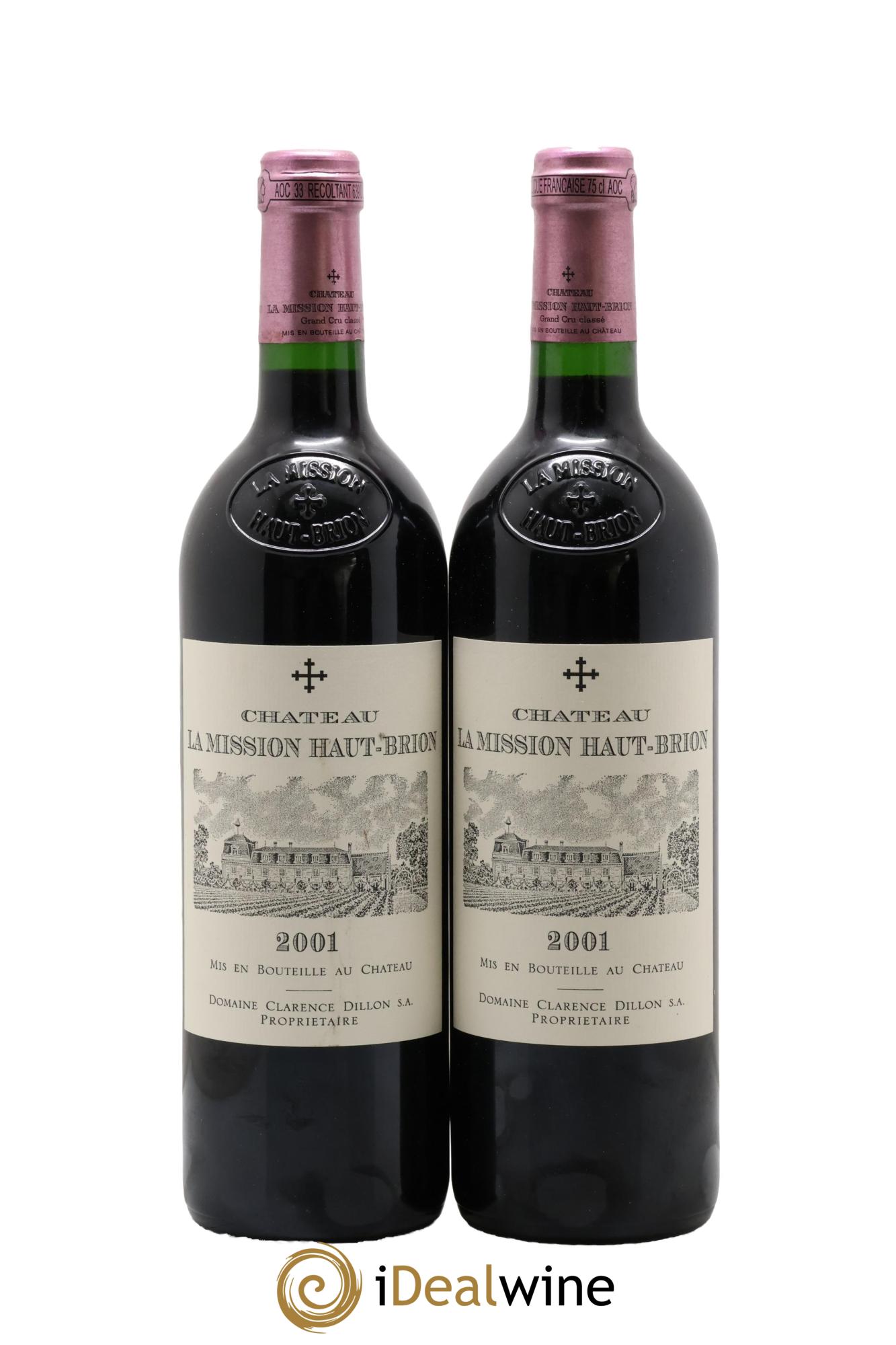 Château la Mission Haut-Brion Cru Classé de Graves 2001 - Lot de 2 bouteilles - 0