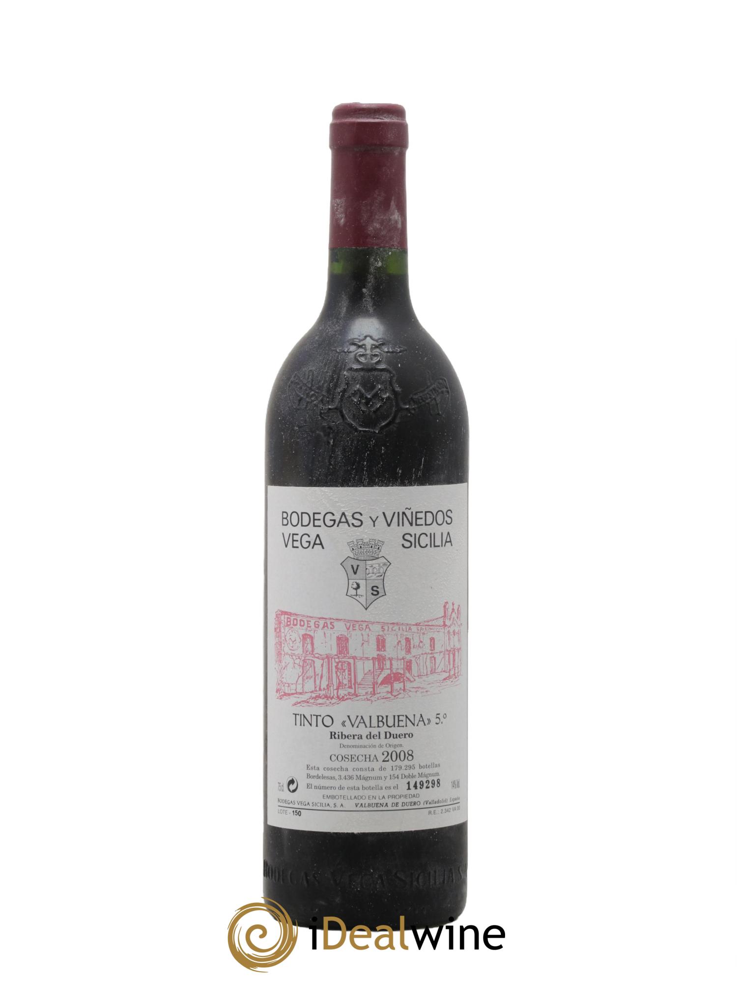 Ribera Del Duero DO Vega Sicilia Valbuena 5 ano Famille Alvarez 2008 - Lot de 1 bouteille - 0
