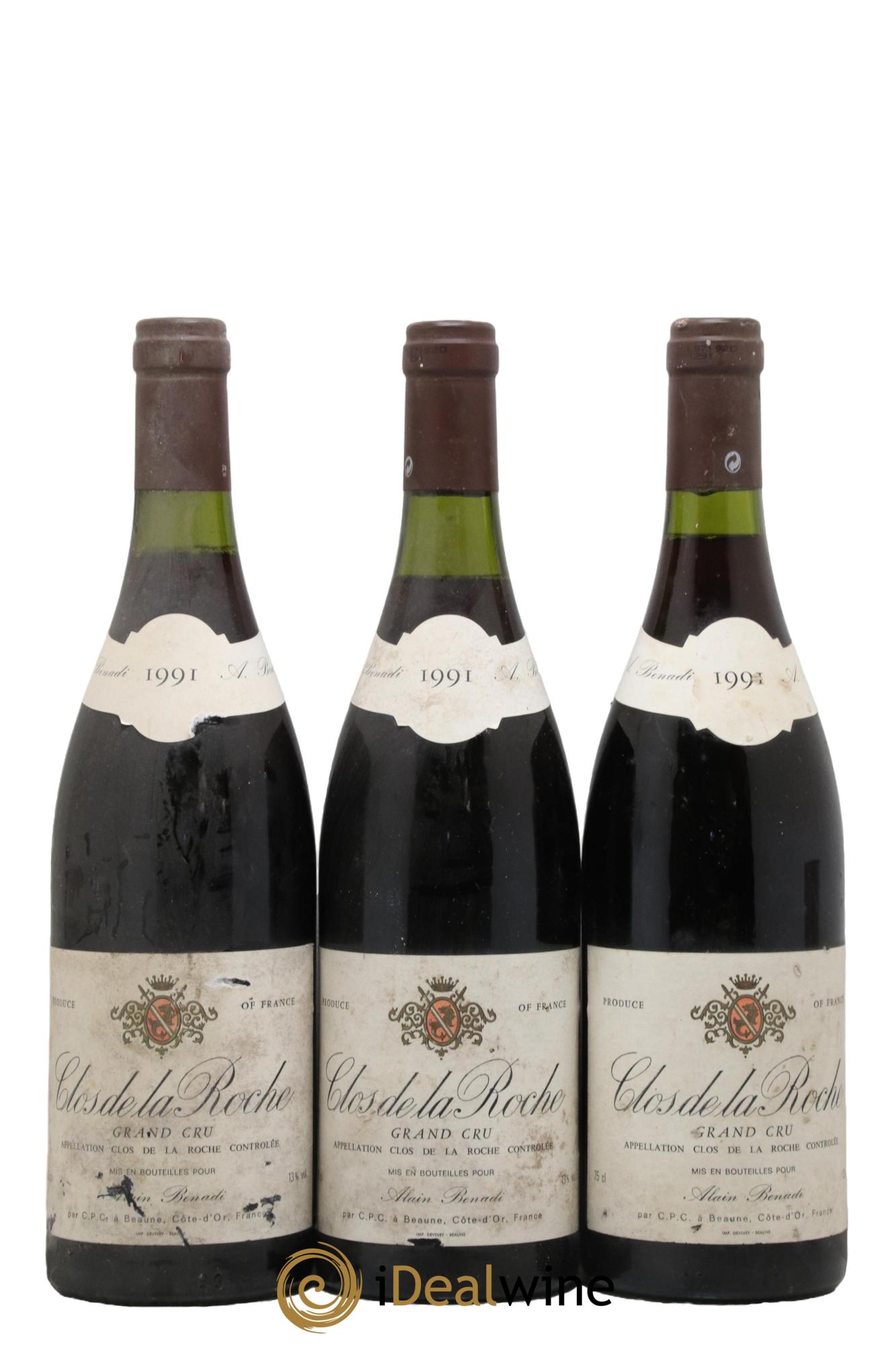 Clos de la Roche Grand Cru Benadi 1991 - Lot de 3 bouteilles - 0