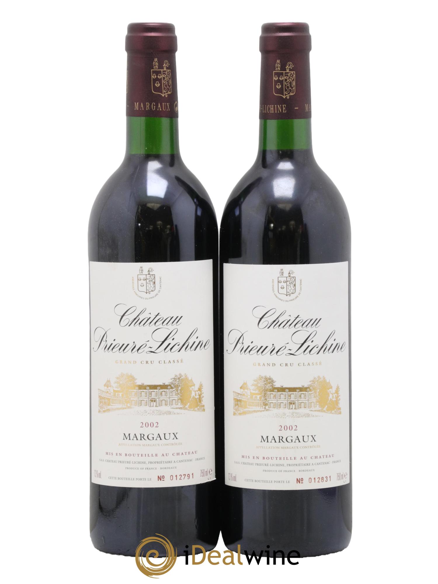 Château Prieuré Lichine 4ème Grand Cru Classé 2002 - Lot de 2 bouteilles - 0