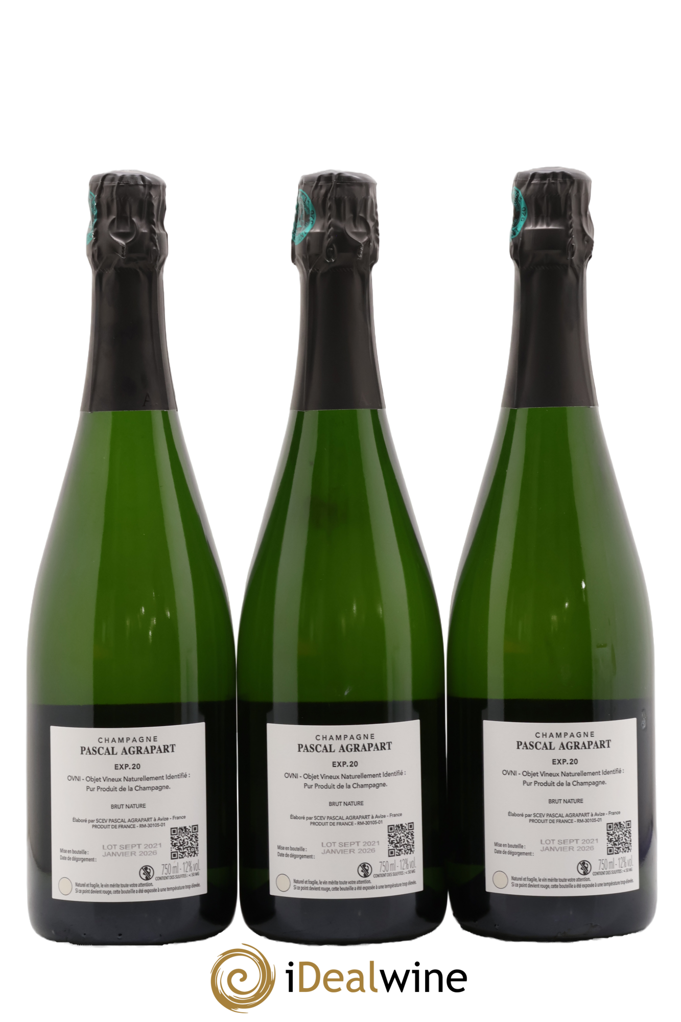 Expérience 20 Brut Nature Blanc de Blancs Pascal Agrapart 2020 - Lot de 3 bouteilles - 1