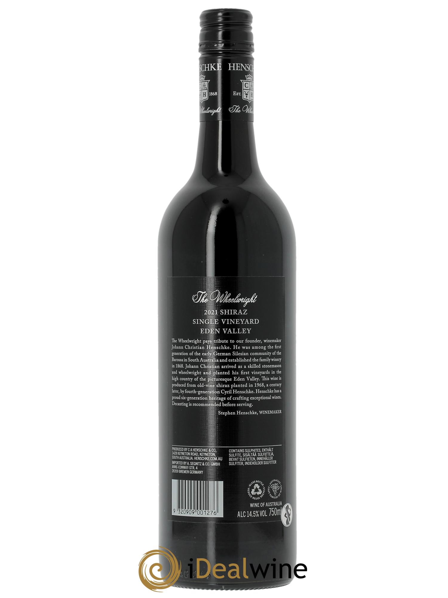 Eden Valley Wheelwright Henschke  2021 - Lot de 1 bouteille - 2