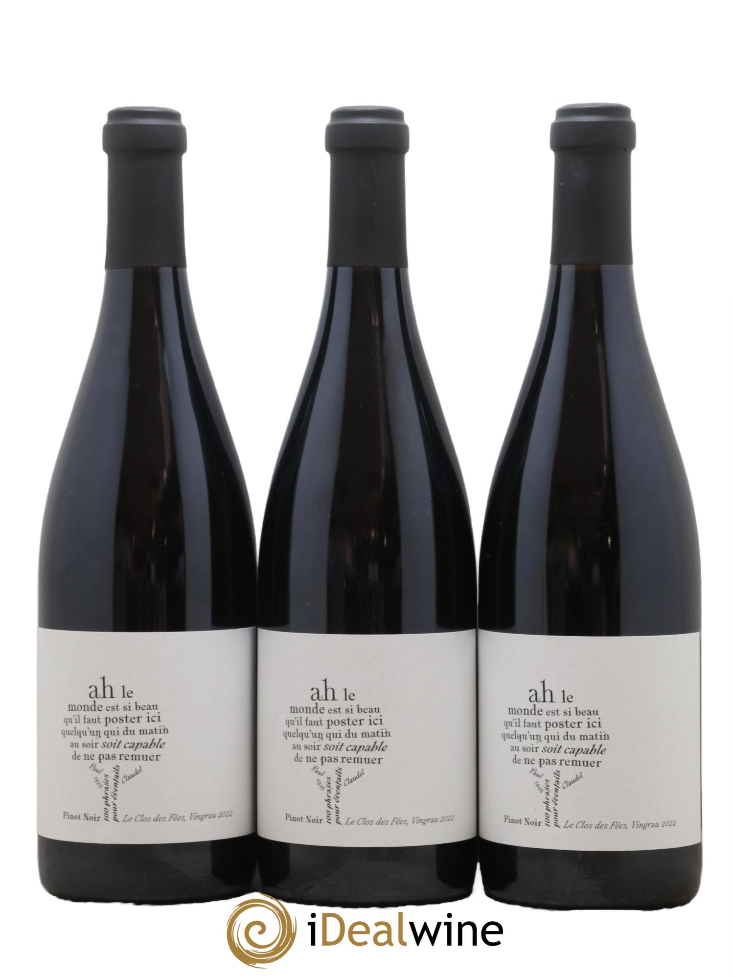 Côtes Catalanes Clos des Fées 100 Phrases pour éventails Hervé Bizeul 2022 - Lot de 3 bouteilles - 0
