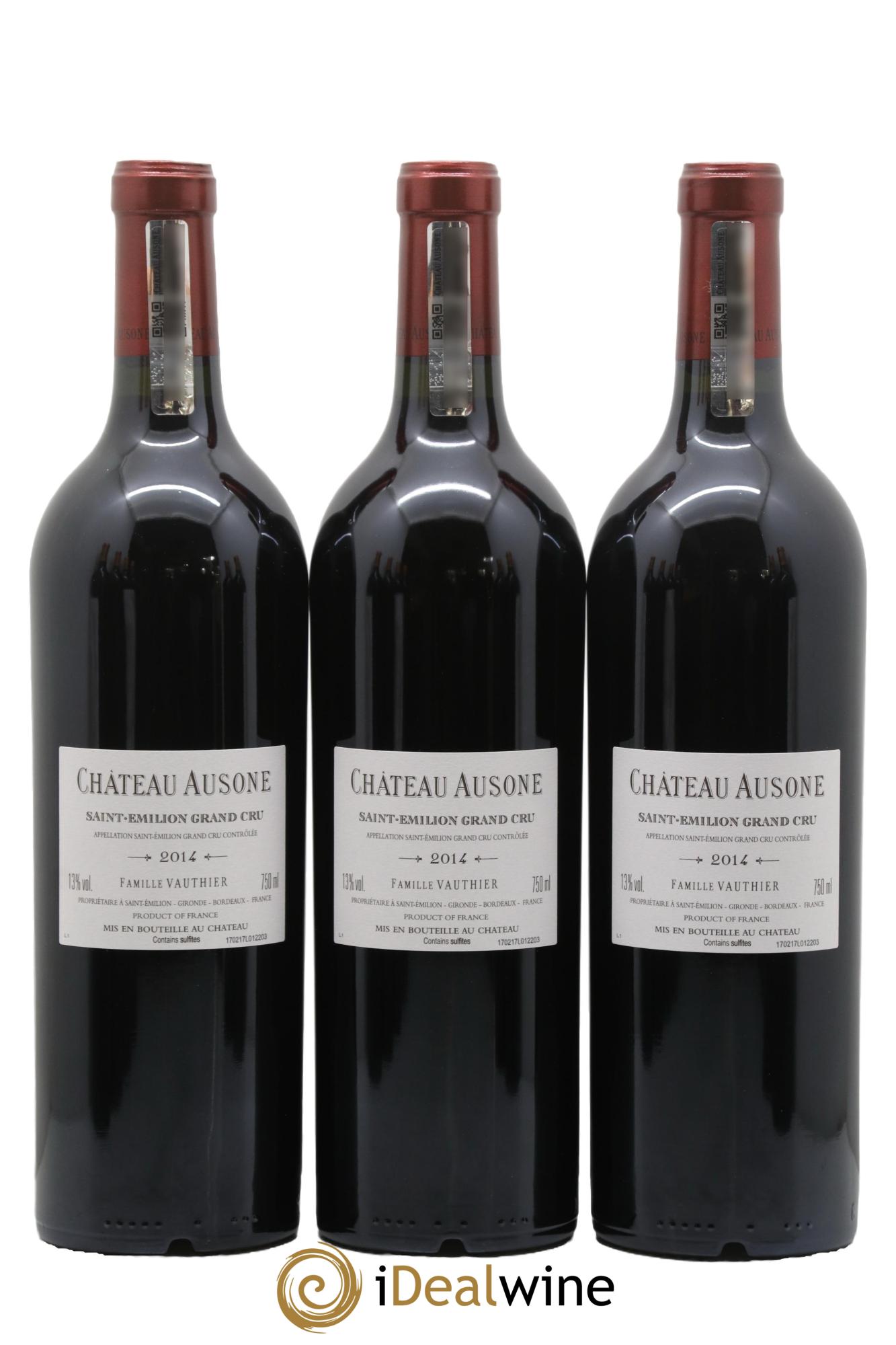 Château Ausone 1er Grand Cru Classé A 2014 - Lotto di 3 bottiglie - 1