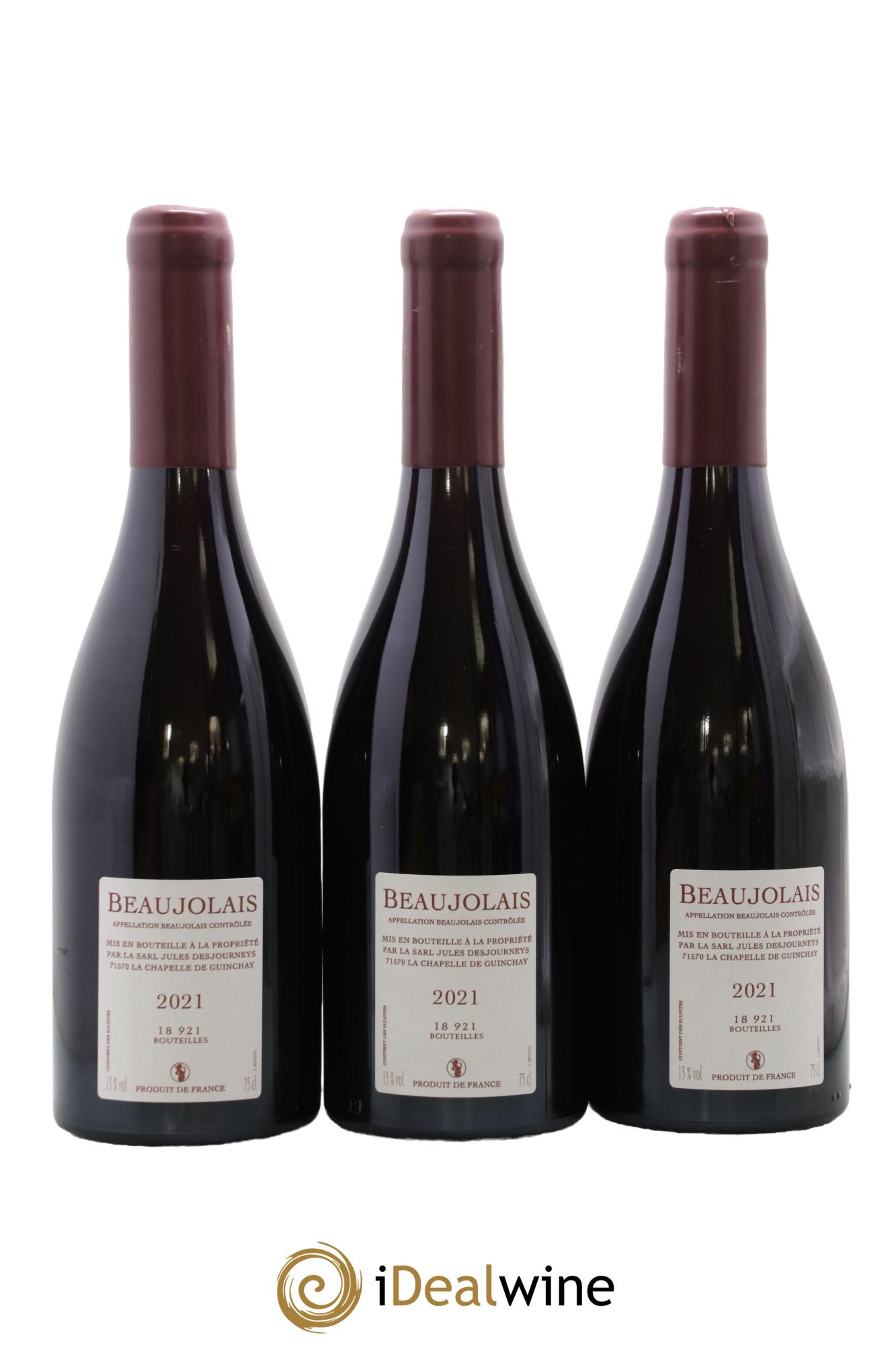 Beaujolais Jules Desjourneys 2021 - Lot de 3 bouteilles - 1