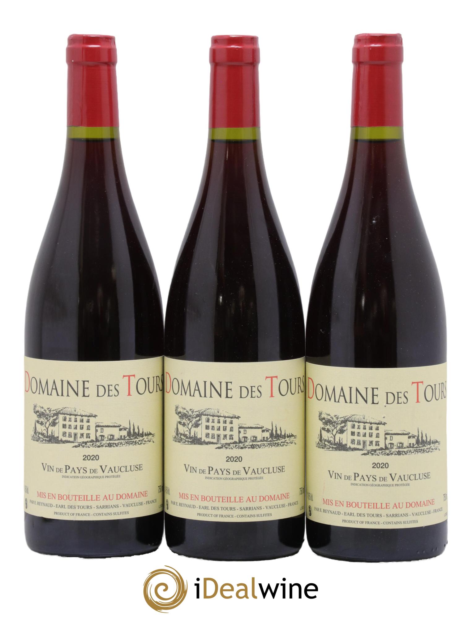 Vaucluse (Vin de Pays de Vaucluse) Domaine des Tours Emmanuel Reynaud 2020 - Lot de 3 bouteilles - 0