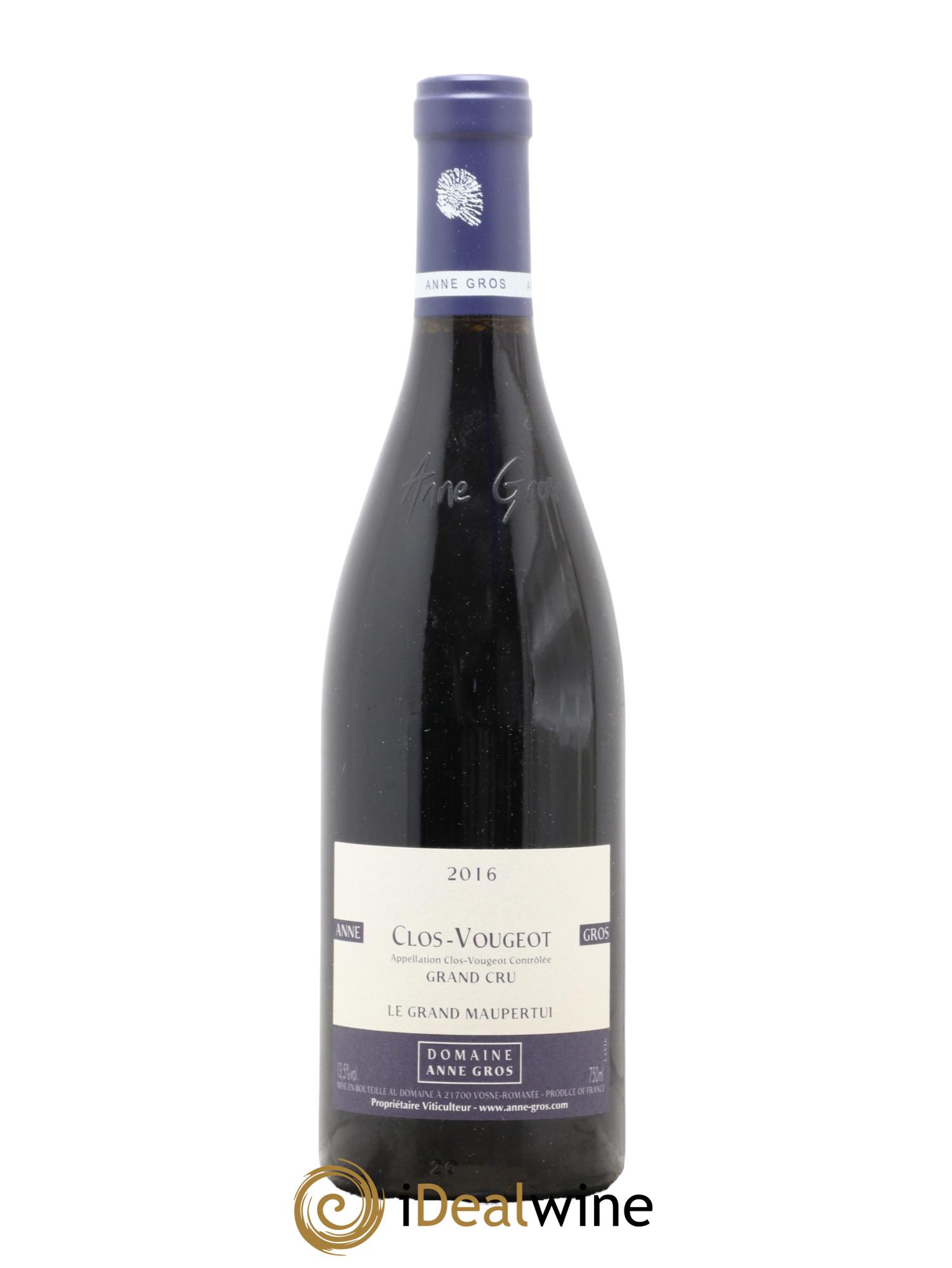 Clos de Vougeot Grand Cru Le Grand Maupertui Anne Gros 2016 - Lot de 1 bouteille - 0