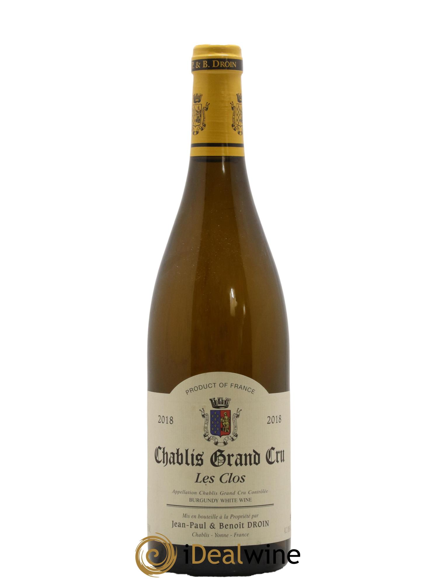 Chablis Grand Cru Les Clos Jean-Paul & Benoît Droin (Domaine) 2018 - Lot de 1 bouteille - 0