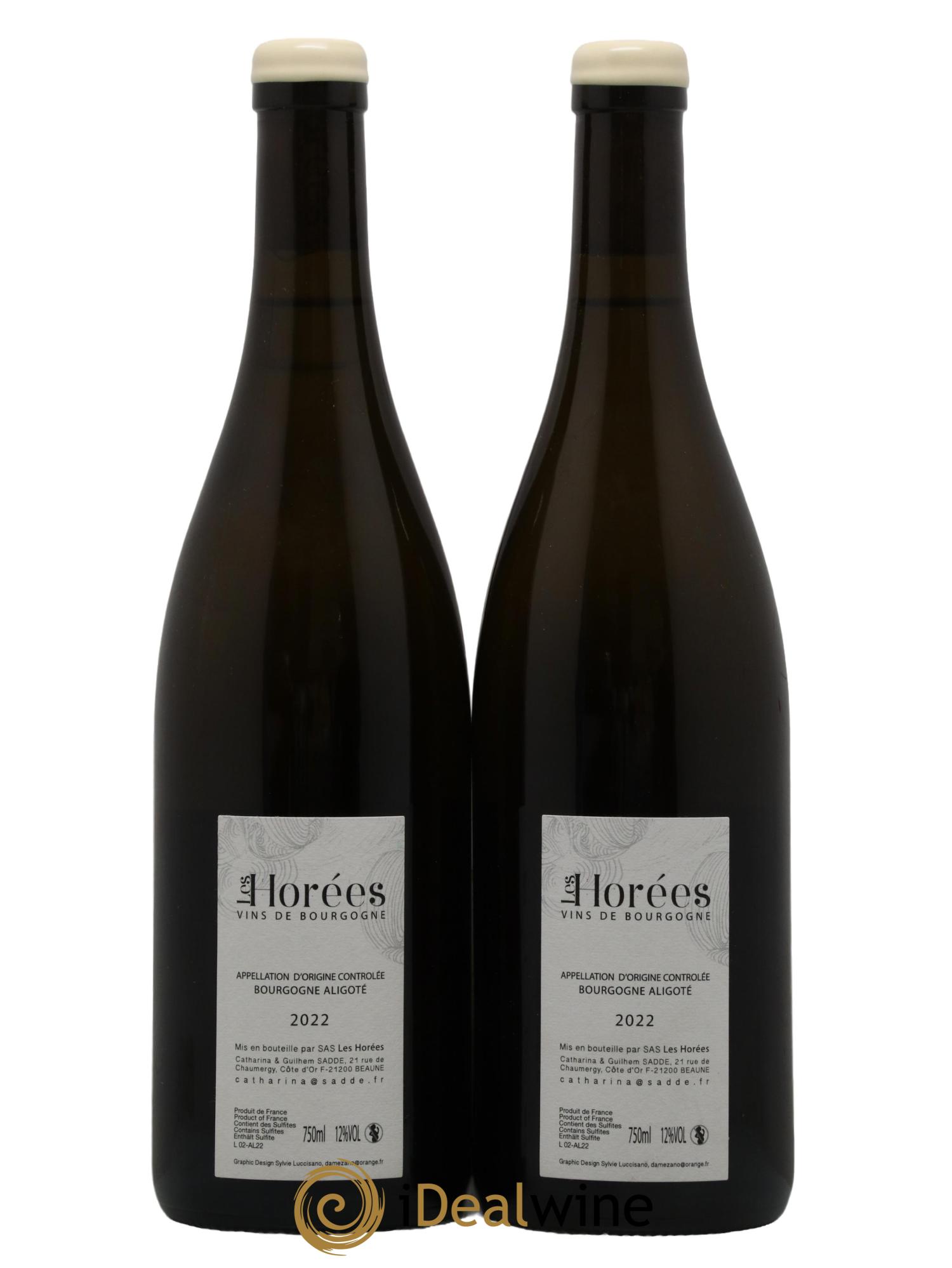 Bourgogne Aligoté En Coulezain Les Horées  2022 - Lot de 2 bouteilles - 1