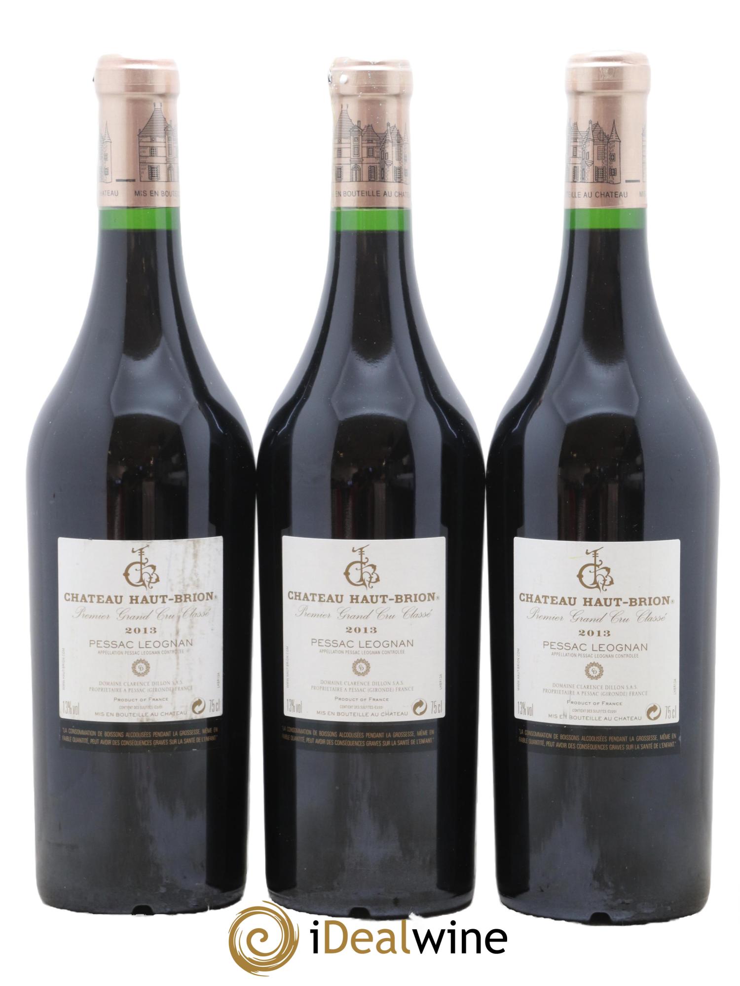 Château Haut Brion 1er Grand Cru Classé 2013 - Lot of 3 bottles - 1