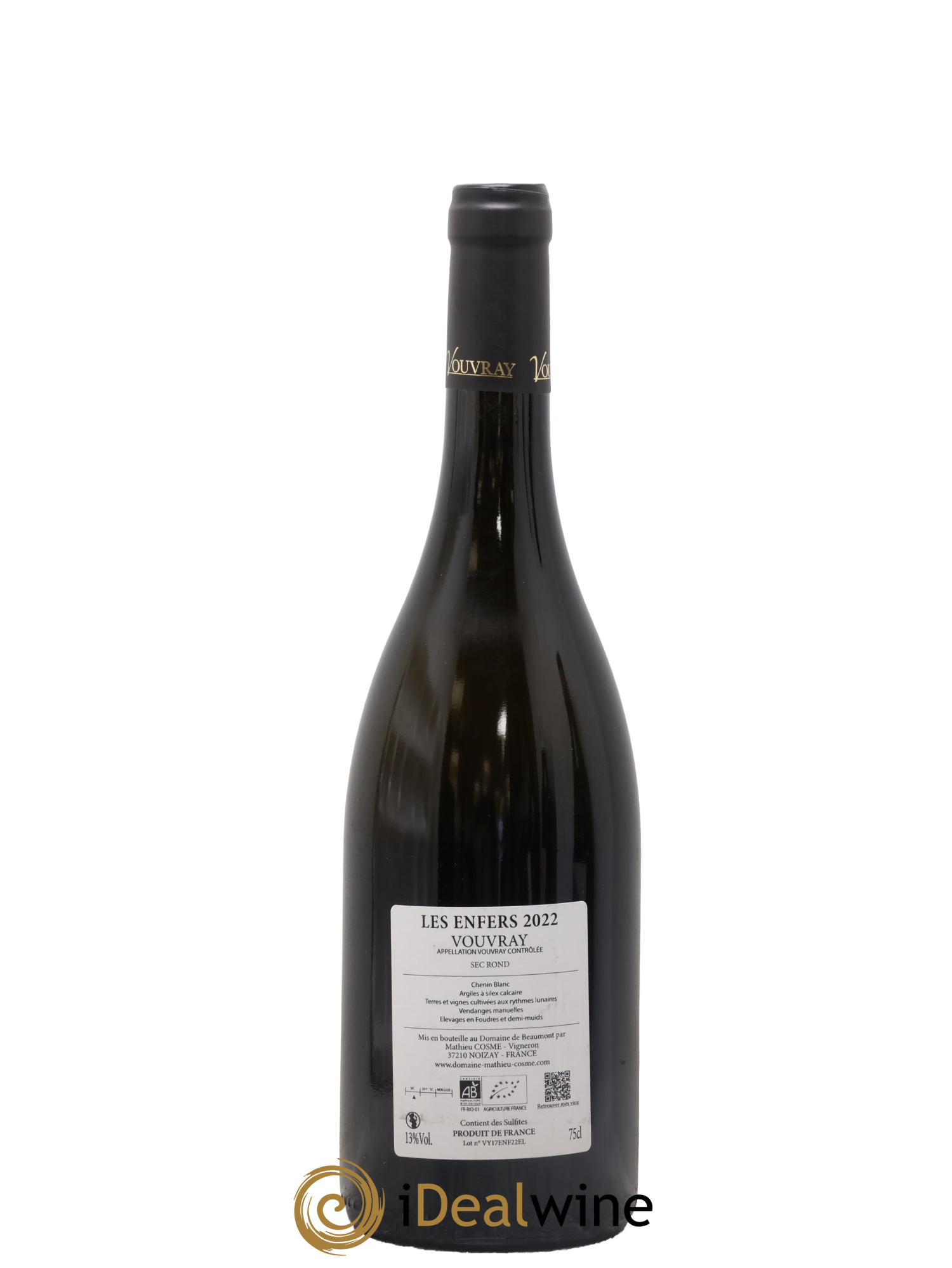 Vouvray Les Enfers Domaine Mathieu Cosme 2022 - Lot de 1 bouteille - 1