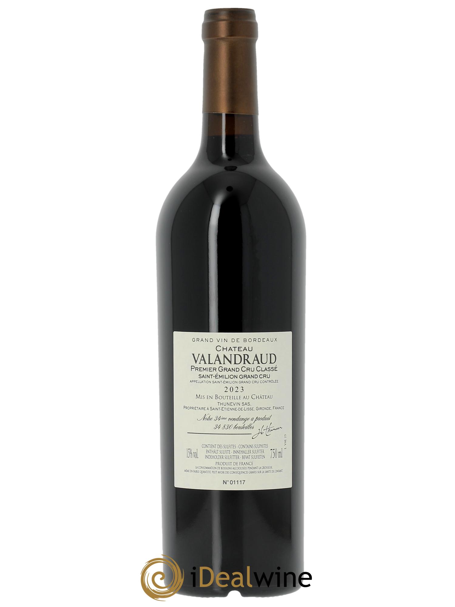 Château de Valandraud (CBO à partir de 6 bts) 2023 - Lot de 1 bouteille - 1