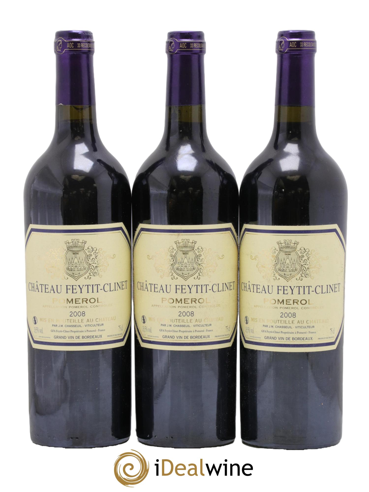 Château Feytit-Clinet 2008 - Lot de 3 bouteilles - 0