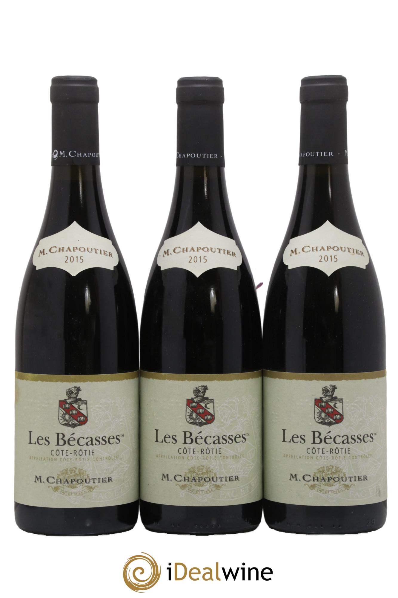 Côte-Rôtie Les Bécasses Chapoutier 2015 - Lot of 3 bottles - 0
