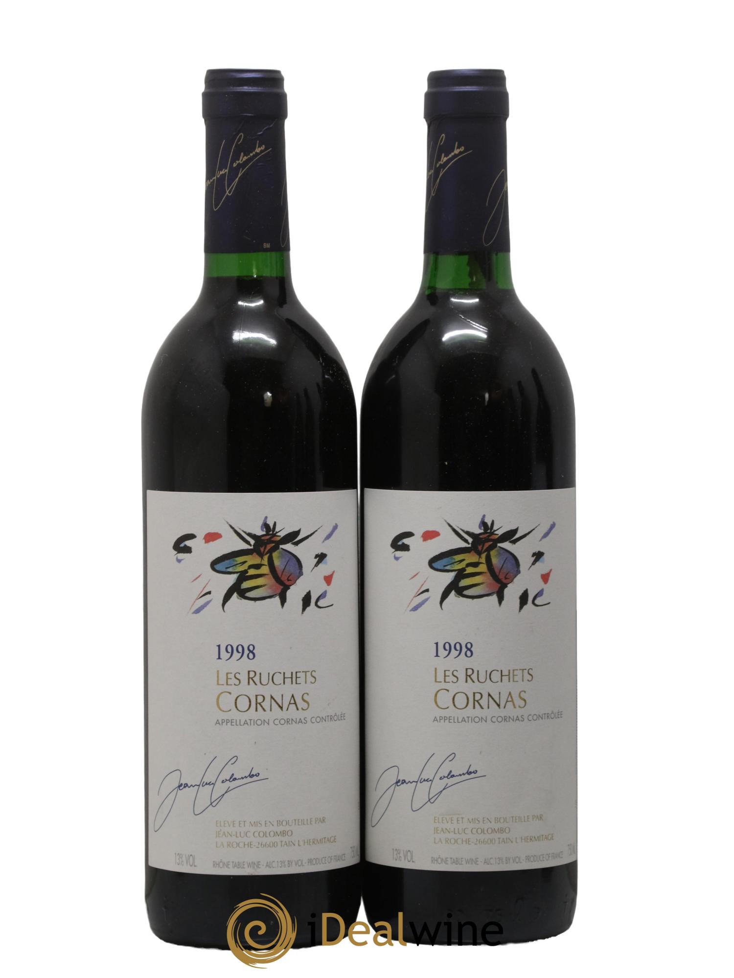 Cornas les Ruchets Jean-Luc Colombo 1998 - Lot of 2 bottles - 0