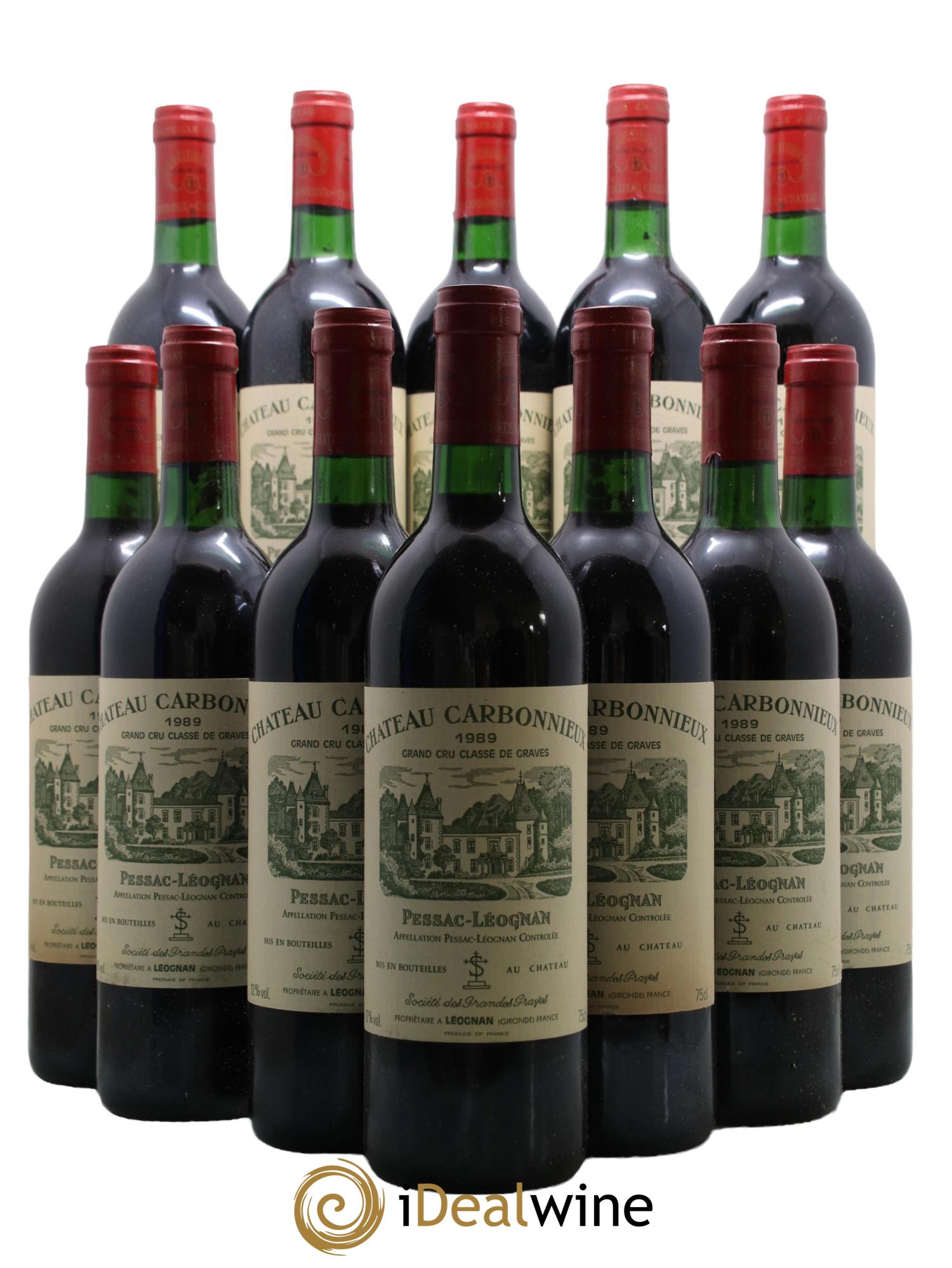 Château Carbonnieux Cru Classé de Graves 1989 - Lot de 12 bouteilles - 0