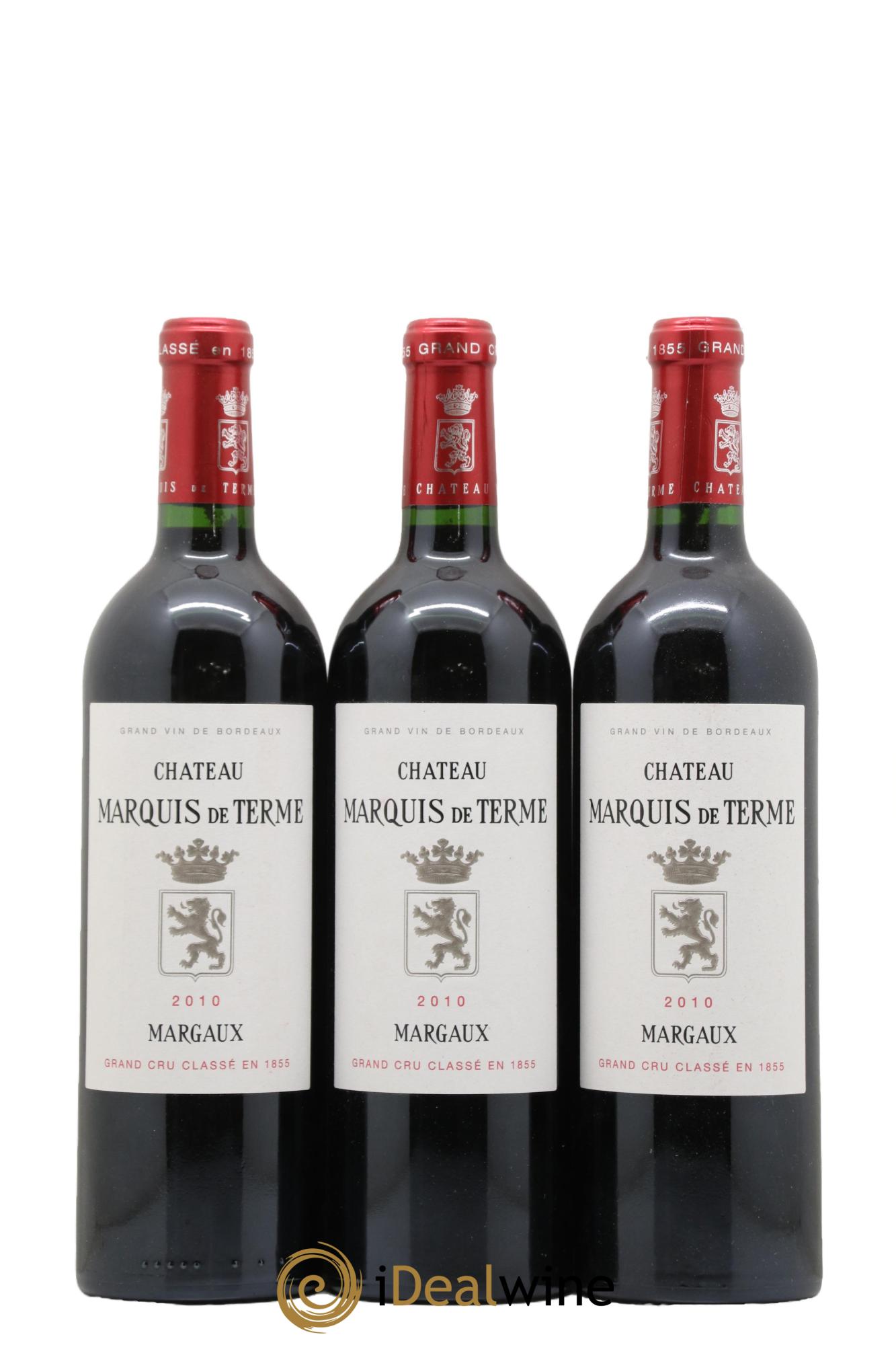 Château Marquis de Terme 4ème Grand Cru Classé 2010 - Lot de 3 bouteilles - 0