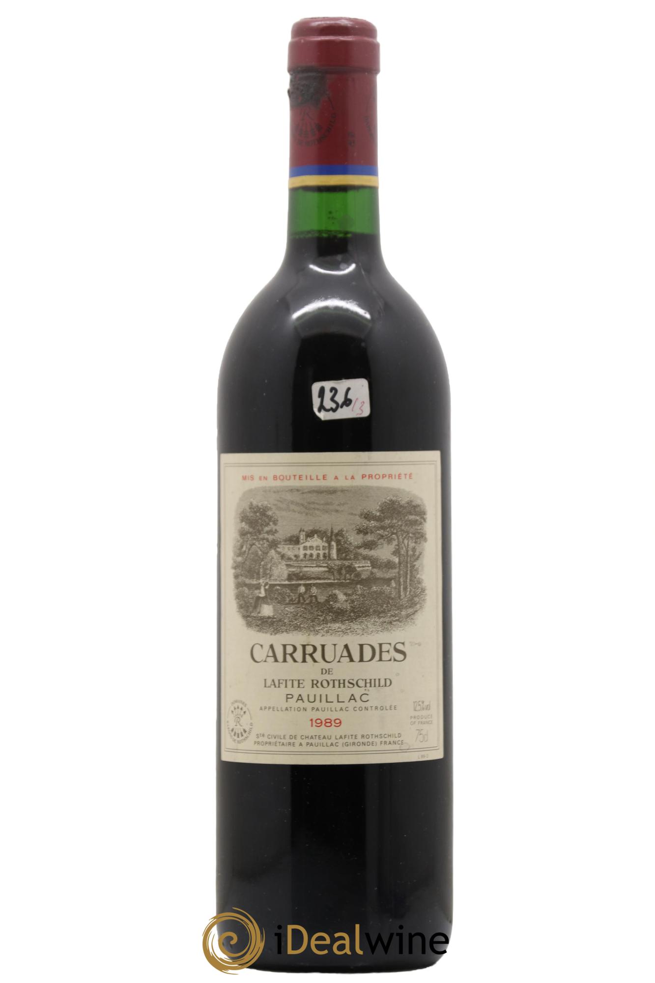 Carruades de Lafite Rothschild Second Vin 1989 - Lot de 1 bouteille - 0