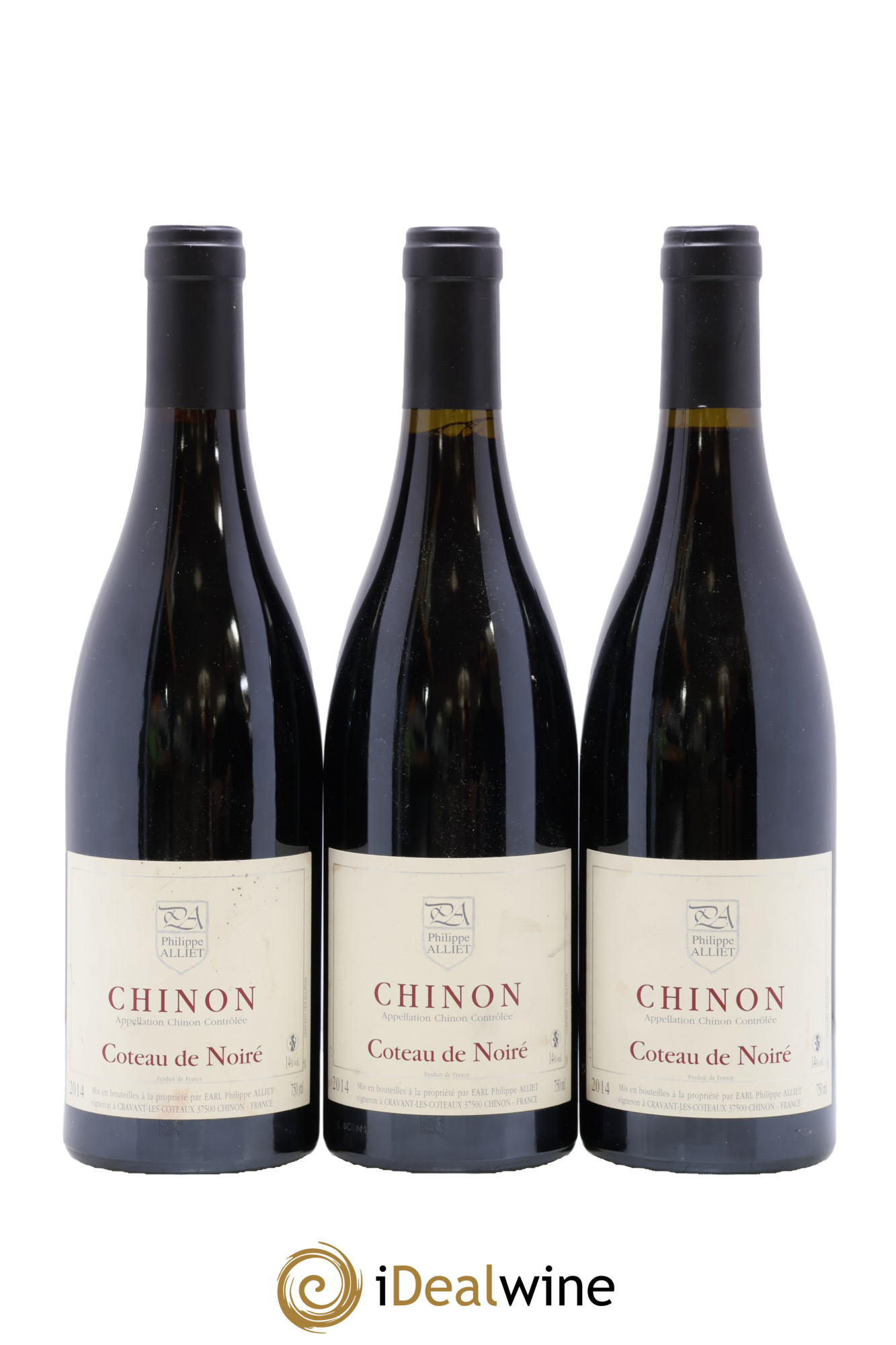 Chinon Coteau de Noiré Philippe Alliet 2014 - Lot of 3 bottles - 0
