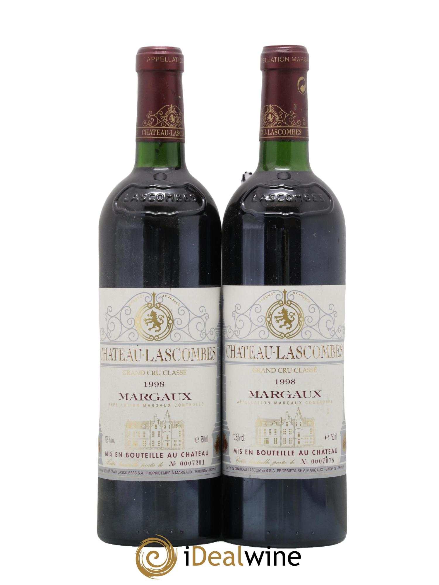 Château Lascombes 2ème Grand Cru Classé 1998 - Lot de 2 bouteilles - 0