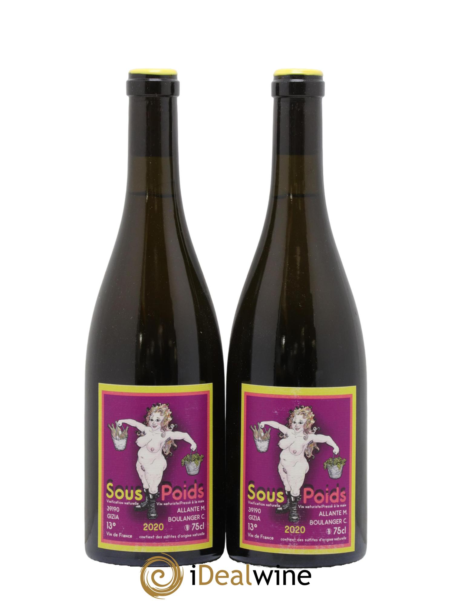 Vin de France Sous Poids Allante Boulanger 2020 - Lot de 2 bouteilles - 0