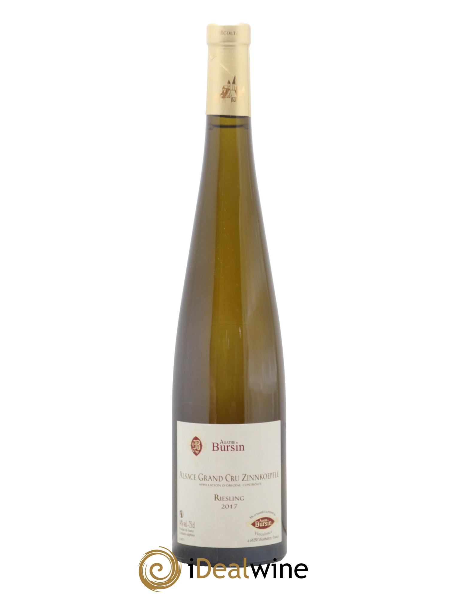 Alsace Riesling Grand Cru Zinnkoepflé Agathe Bursin 2017 - Lot de 1 bouteille - 0