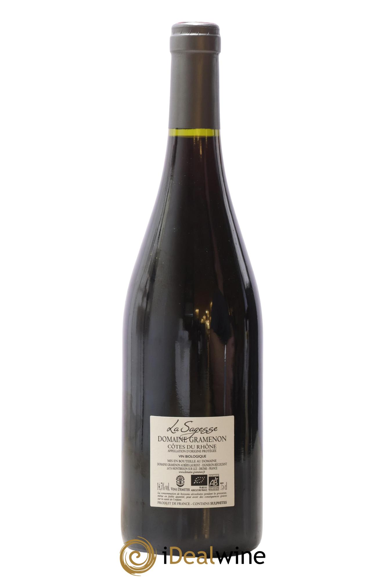 Côtes-du-Rhône La Sagesse Gramenon (Domaine) 2020 - Lot de 1 bouteille - 1