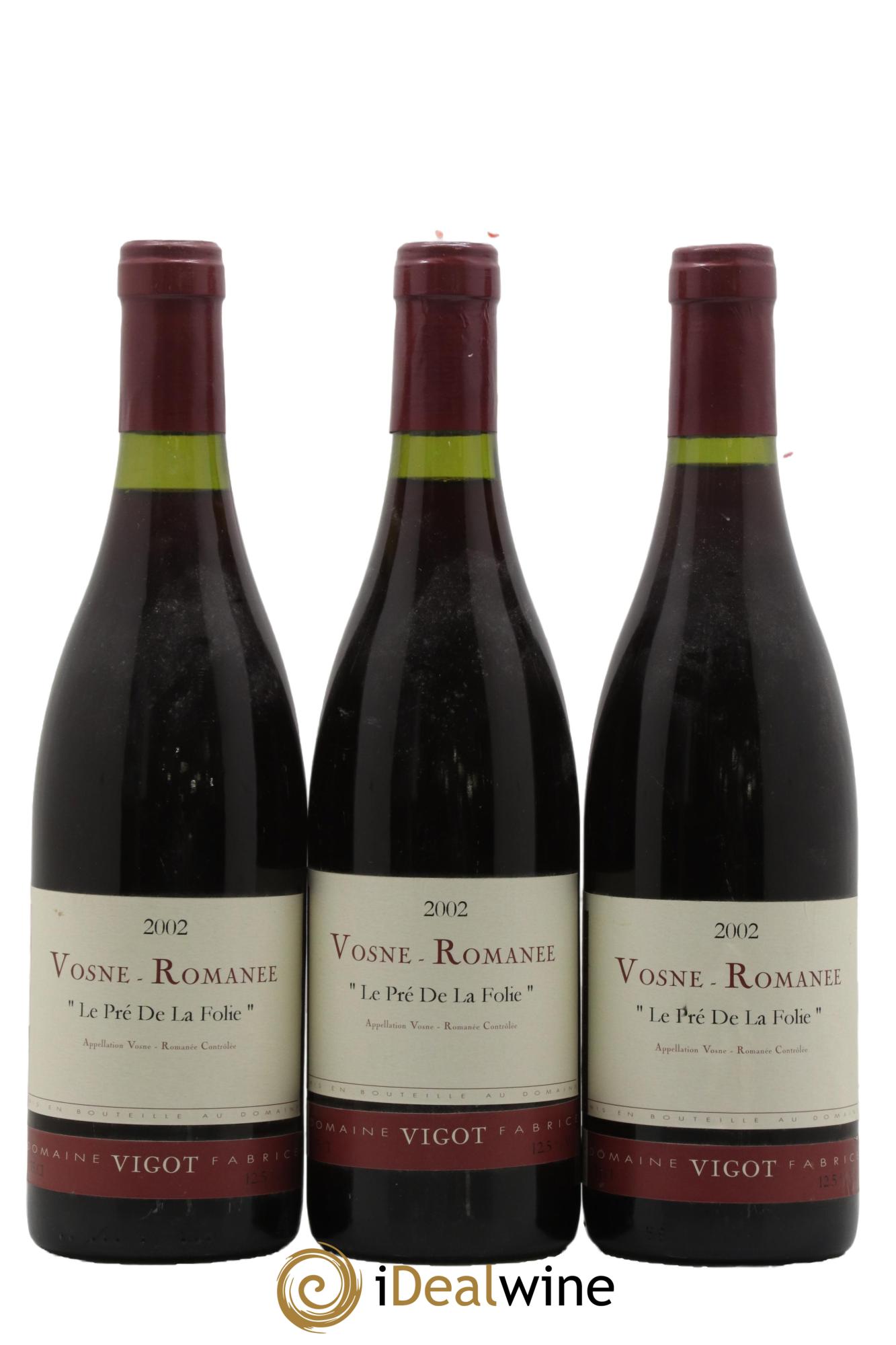 Vosne-Romanée Le Pré De La Folie Fabrice Vigot 2002 - Lot de 3 bouteilles - 0