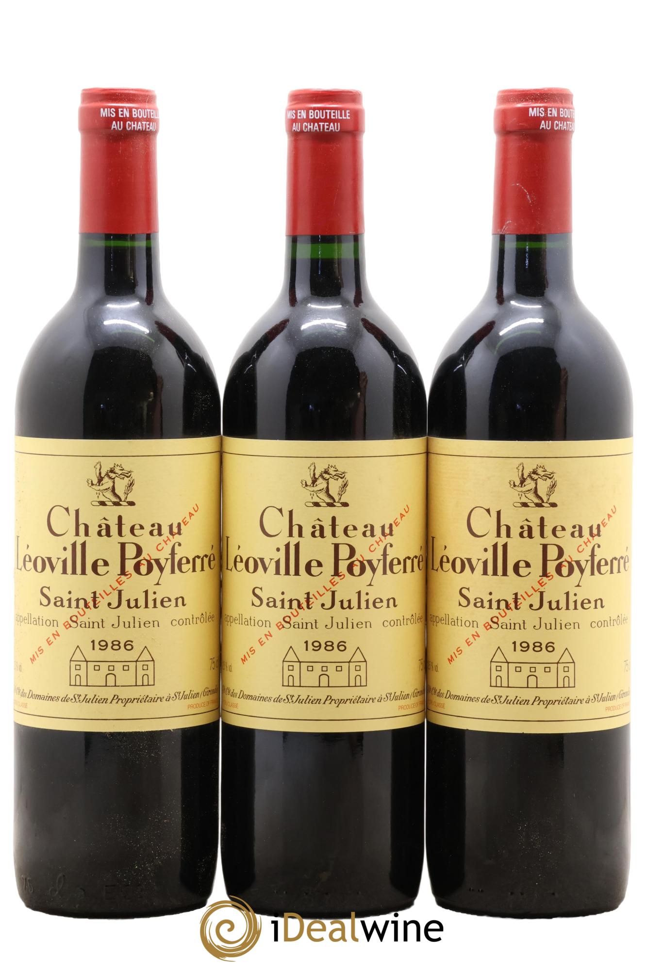 Château Léoville Poyferré 2ème Grand Cru Classé 1986 - Lotto di 3 bottiglie - 0
